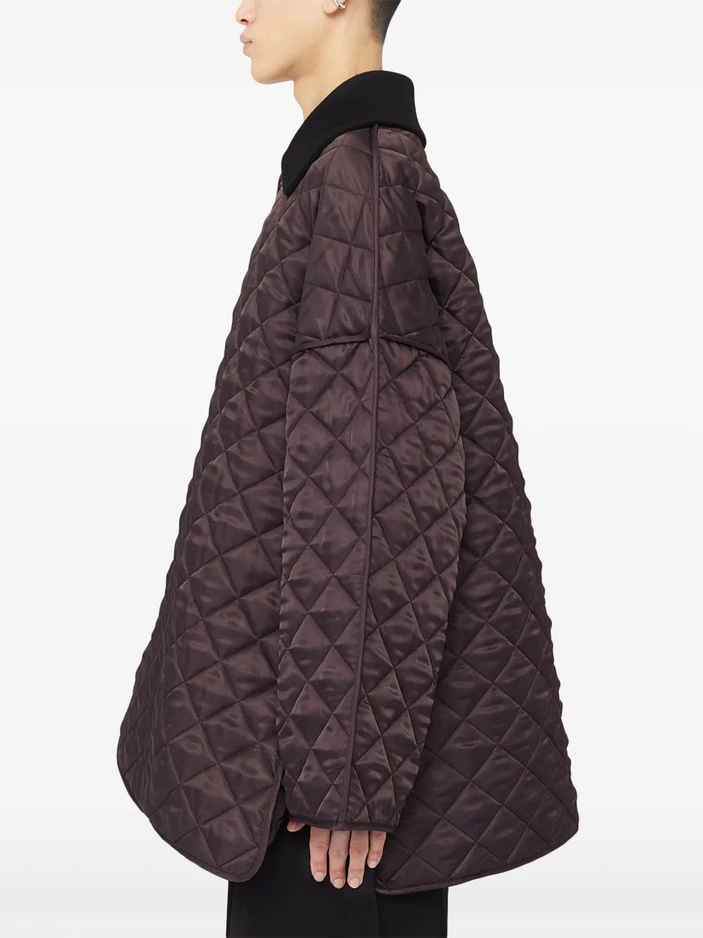 Jil Sander o1mt1gz0426 Quilted Maxi Jacket in Brown/Black Size US S / EU 44-46 / 1 - 4 Thumbnail