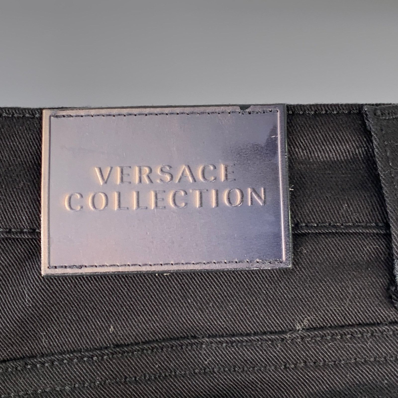 Versace VERSACE COLLECTION Donna Black Cotton Studded Skinny Jeans Size 30" / US 8 / IT 44 - 4 Thumbnail