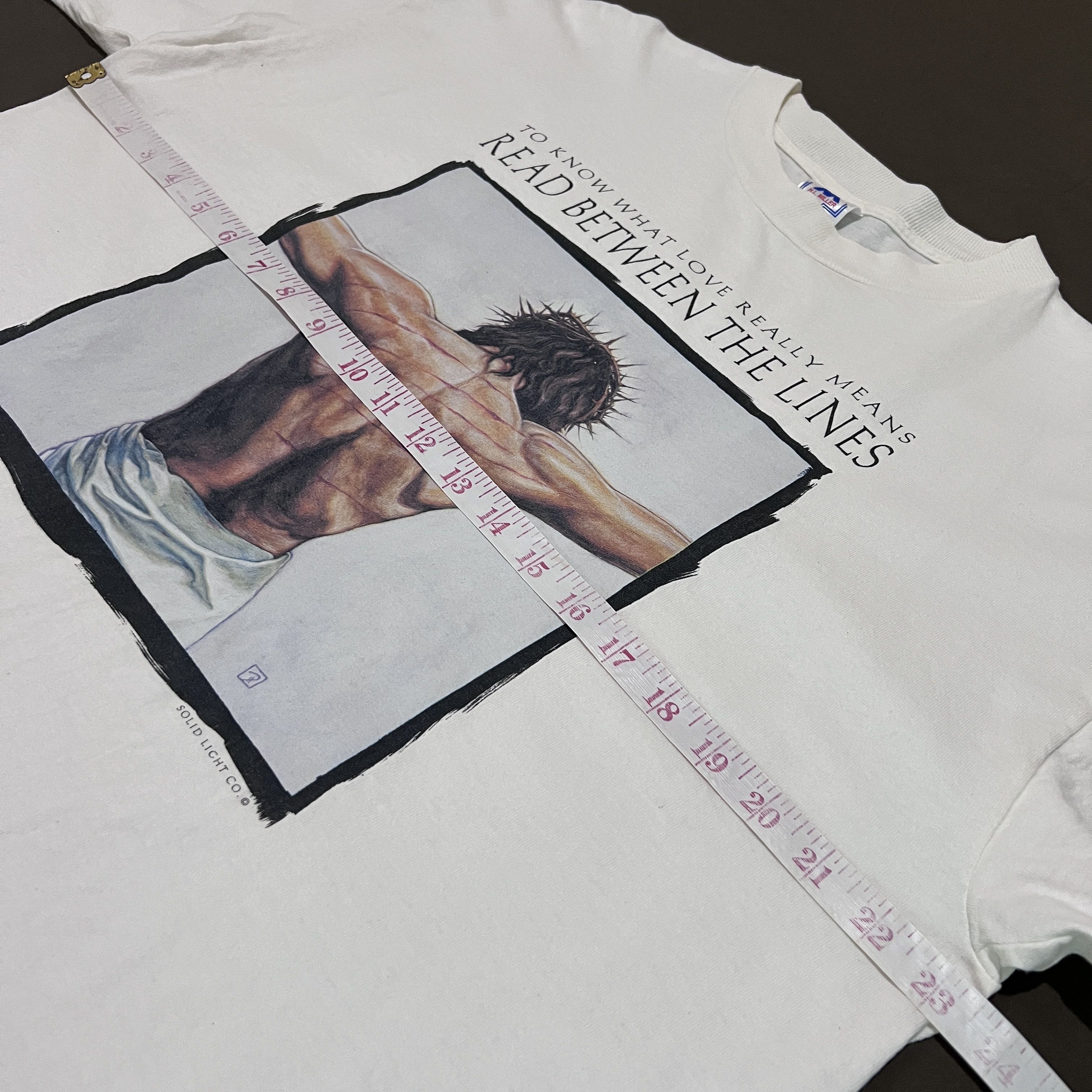 Vintage Vintage 90s Read Between The Lines Jesus God Lord Bible Holy Size US XL / EU 56 / 4 - 6 Thumbnail