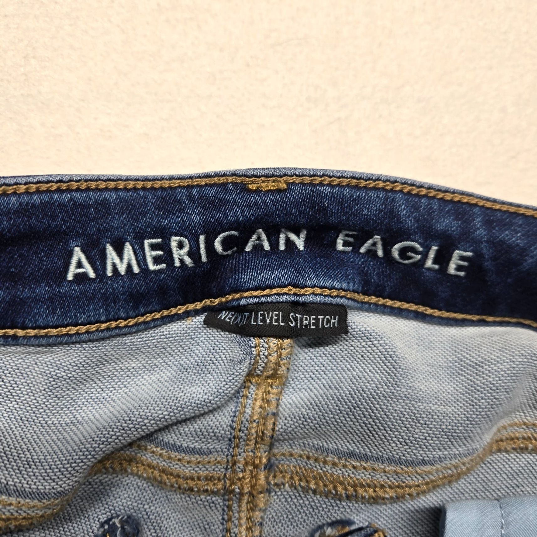 American Eagle Outfitters American Eagle Next Level Stretch Distressed Mid Rise Jegging Adult Women's 4 Size 27" / US 4 / IT 40 - 4 Thumbnail