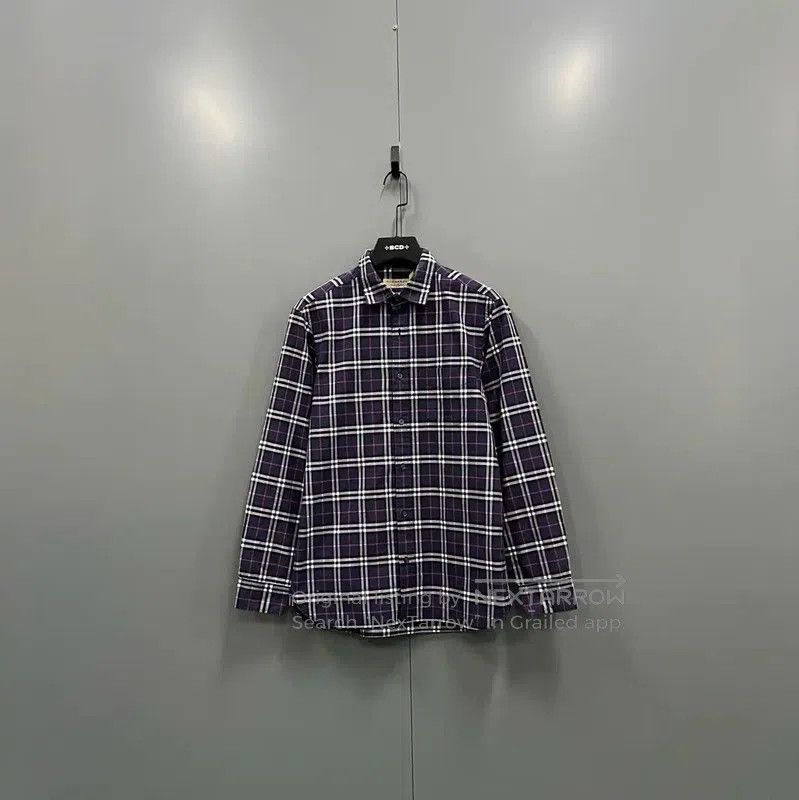 Burberry Burberry Men's Blue Plaid Long Sleeve Shirt. Size US M / EU 48-50 / 2 - 1 Thumbnail