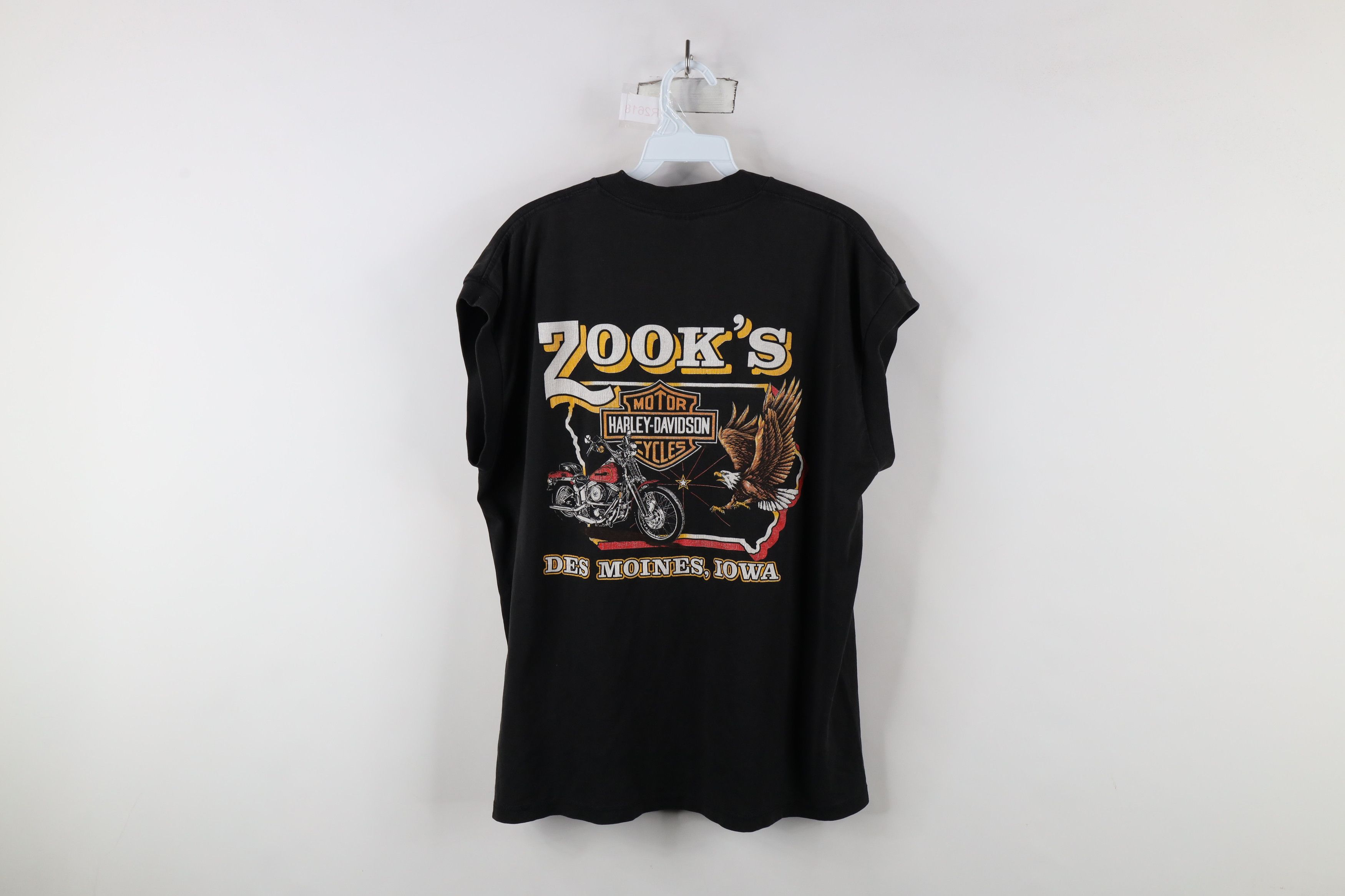 Harley Davidson × Vintage Vintage 80s Harley Davidson Sleeveless Muscle T-Shirt USA Size US XL / EU 56 / 4 - 12 Thumbnail