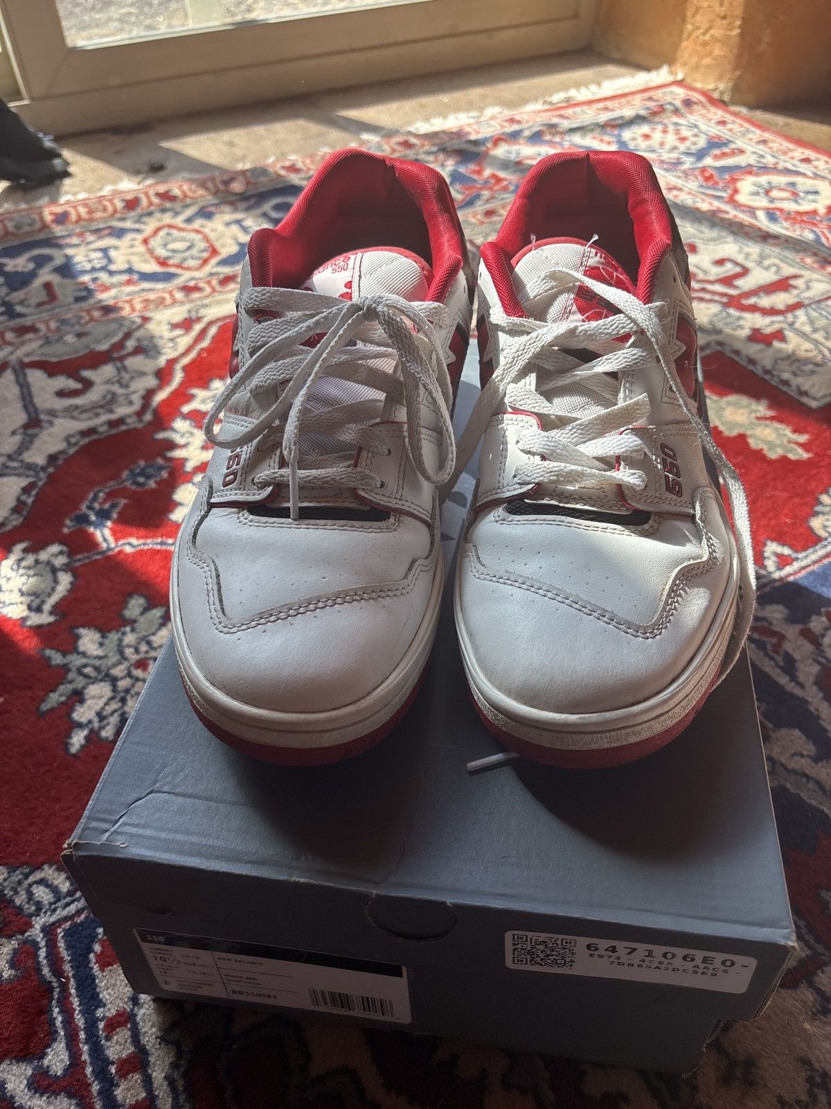 New Balance red/white new balance 550 Size US 10.5 / EU 43-44 - 4 Thumbnail