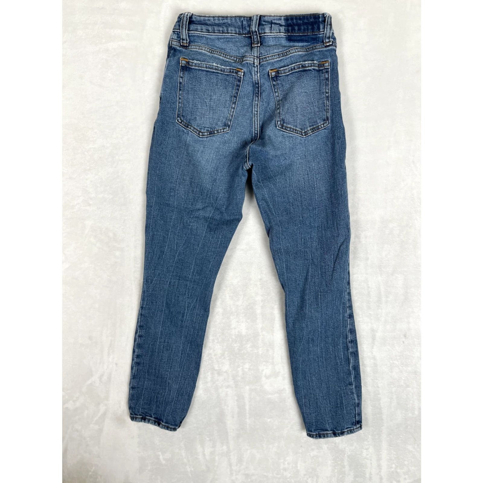 Abercrombie & Fitch Abercrombie & Fitch Skinny High Rise Jeans Womens 25 0S Short Blue Distressed Size 42" / US 20 - 6 Thumbnail