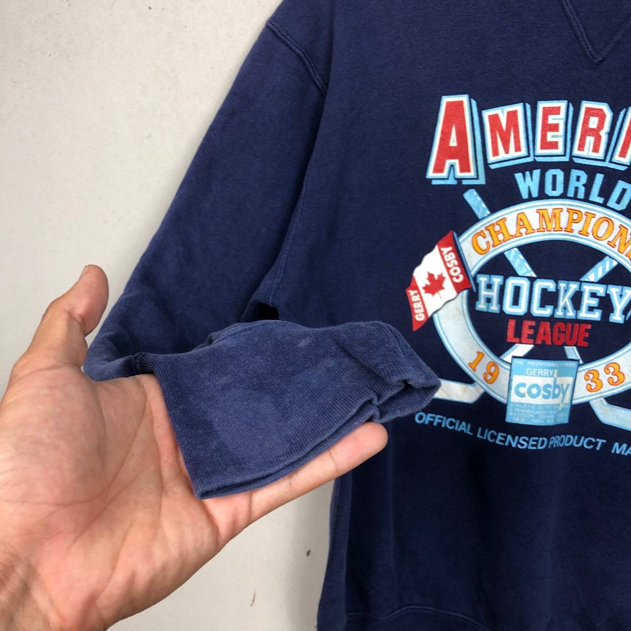 NHL × Vintage Vintage 90s American World Champion Hockey Cosby Sweatshirt Size US M / EU 48-50 / 2 - 6 Thumbnail