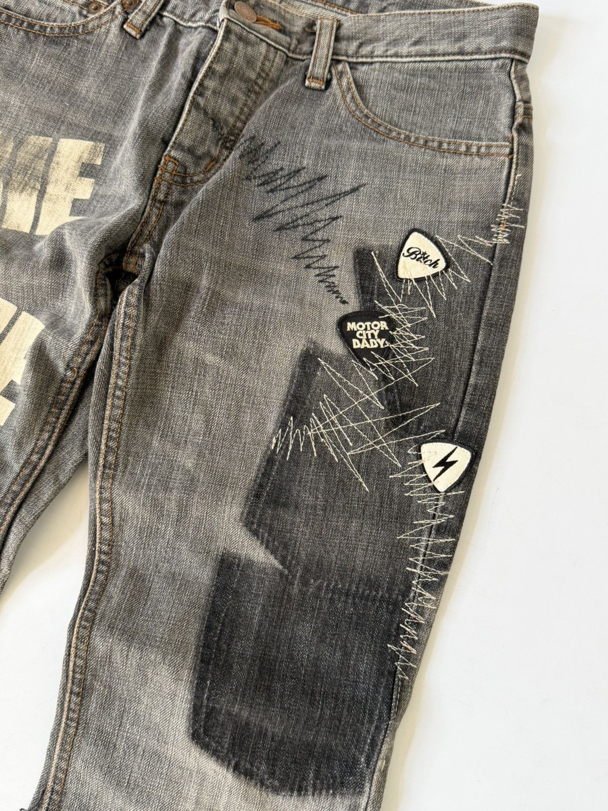 Hysteric Glamour Hysteric Glamour Debbie, Suzie, Joan Distressed Grey Flared Size 30" / US 8 / IT 44 - 4 Thumbnail