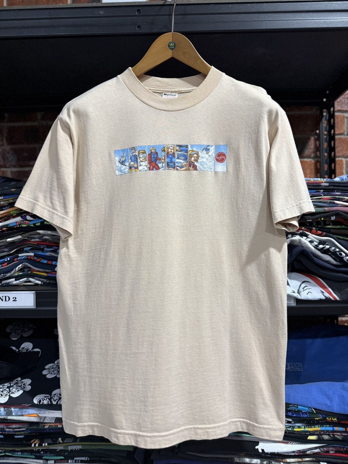 Anime × Vintage Vintage 90s Red Snowboarding Skate Anime Tee Size US M / EU 48-50 / 2 - 1 Thumbnail