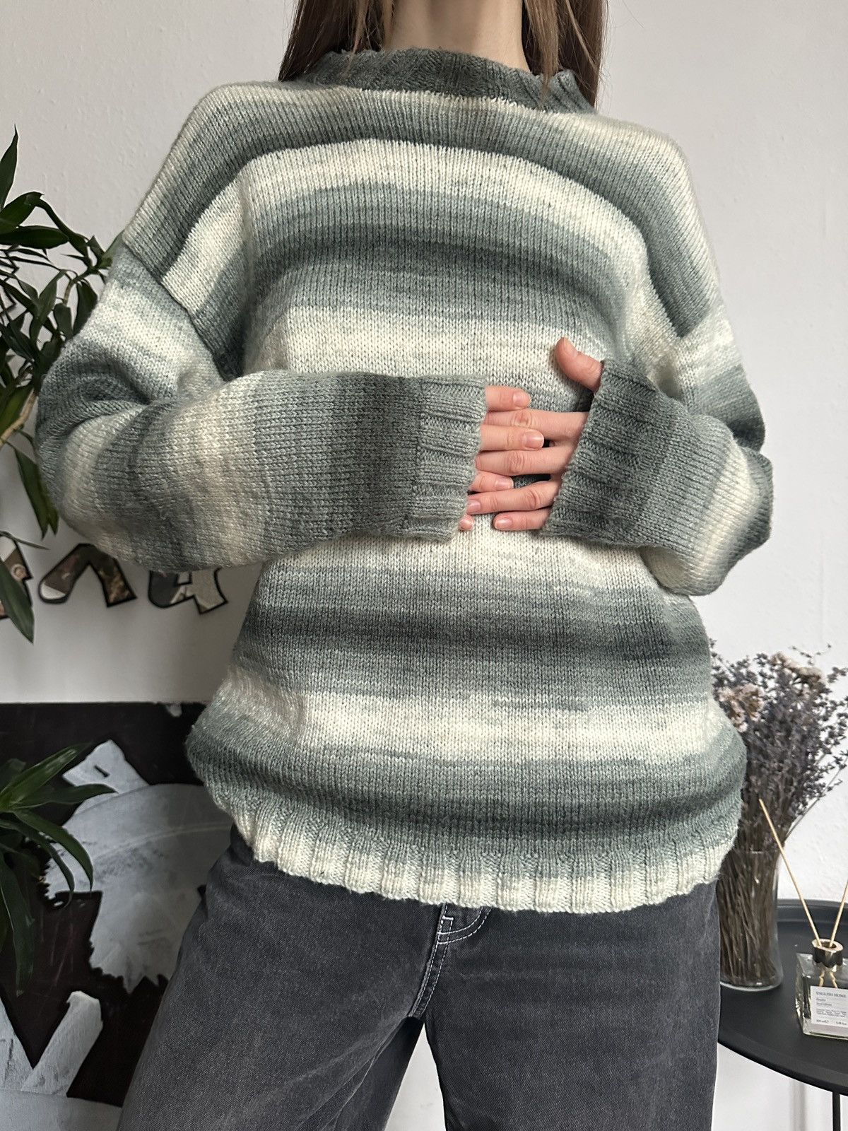 Japanese Brand × Vintage Striped Sweater Cozy Oversized Knit Pullover Size ONE SIZE - 1 Thumbnail