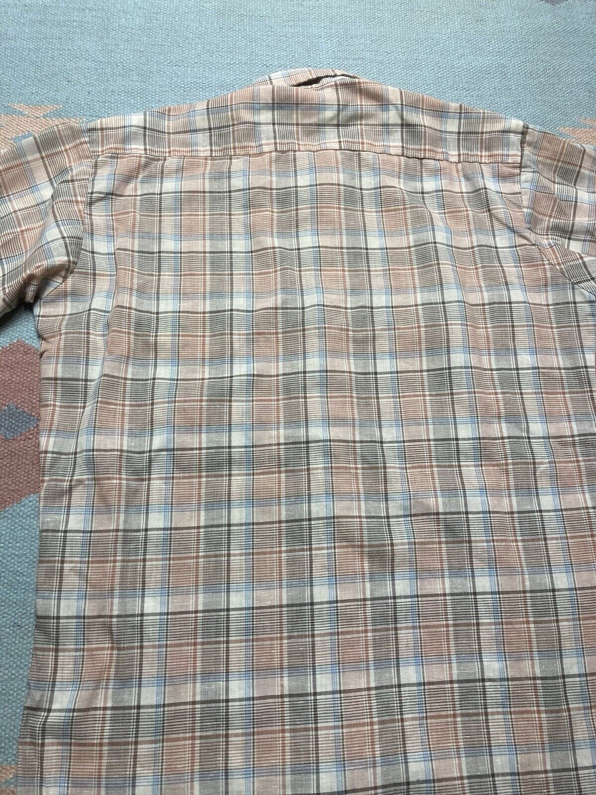 Vintage Vtg 80s button shirt lightweight poly cotton plaid medium Size US M / EU 48-50 / 2 - 6 Thumbnail