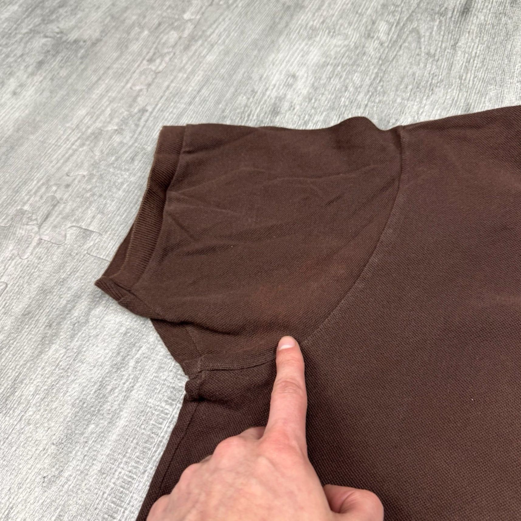 Lacoste LACOSTE Mens Polo Shirt Short Sleeve Pique Cotton Golf Casual 7 Brown Unique Design Size US M / EU 48-50 / 2 - 2 Thumbnail