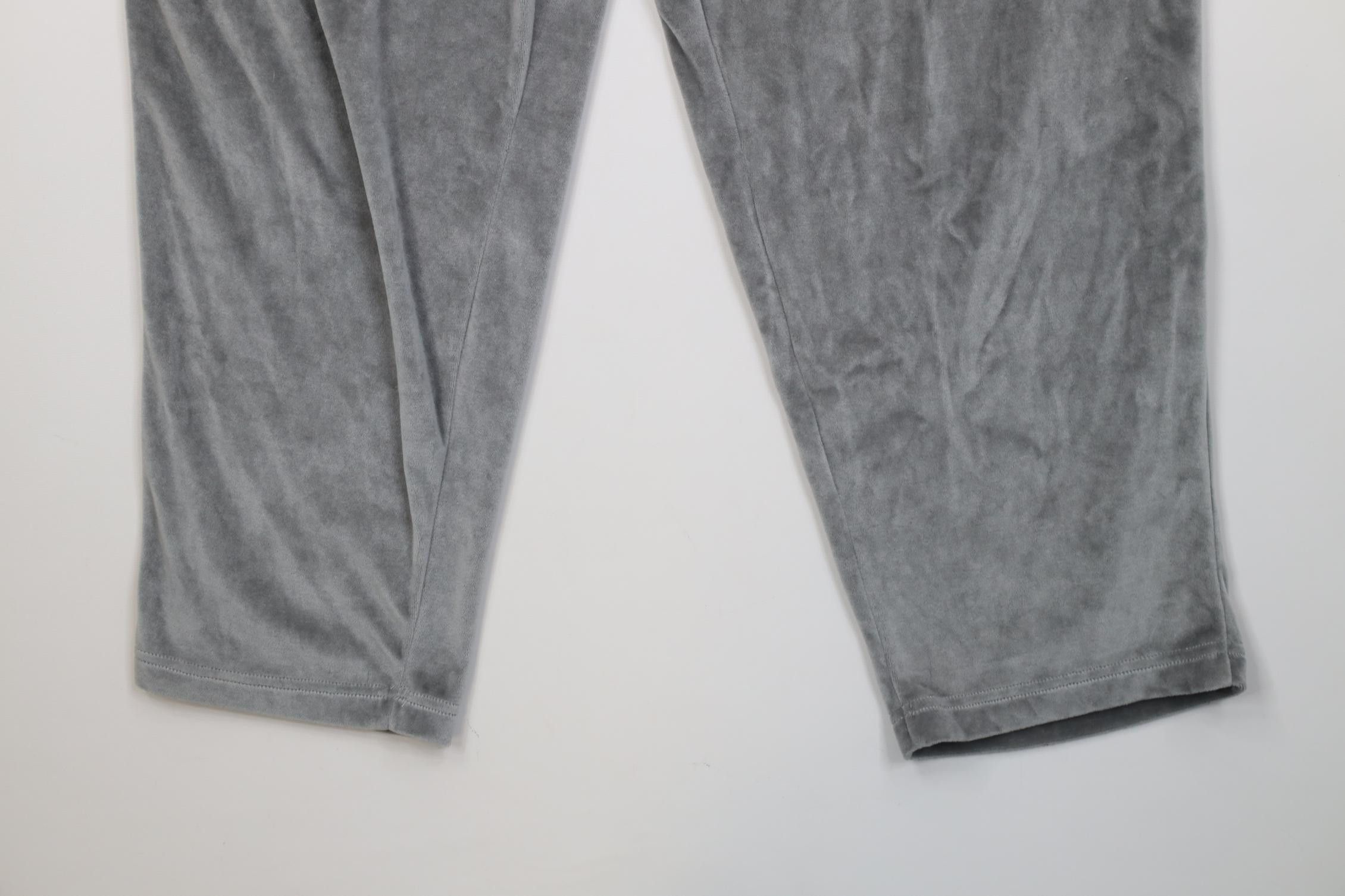 Vintage Vintage 90s Y2K Streetwear Velour Wide Leg Sweatpants Gray Size US 34 / EU 50 - 4 Thumbnail