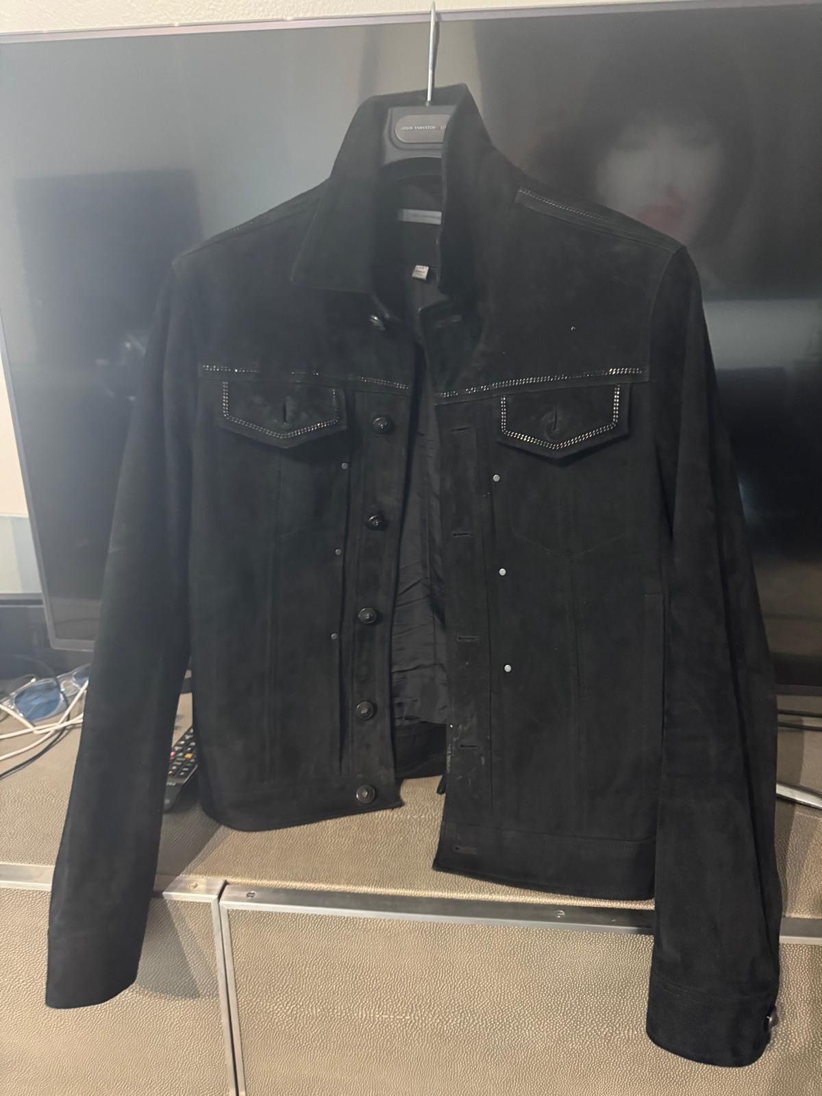 John Varvatos John Varvatos Suede Trucker Jacket Chain Detail Size US S / EU 44-46 / 1 - 2 Thumbnail