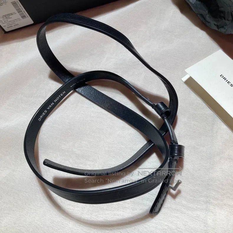 Dries Van Noten Dries Van Noten Black Leather Belt Size ONE SIZE - 4 Thumbnail