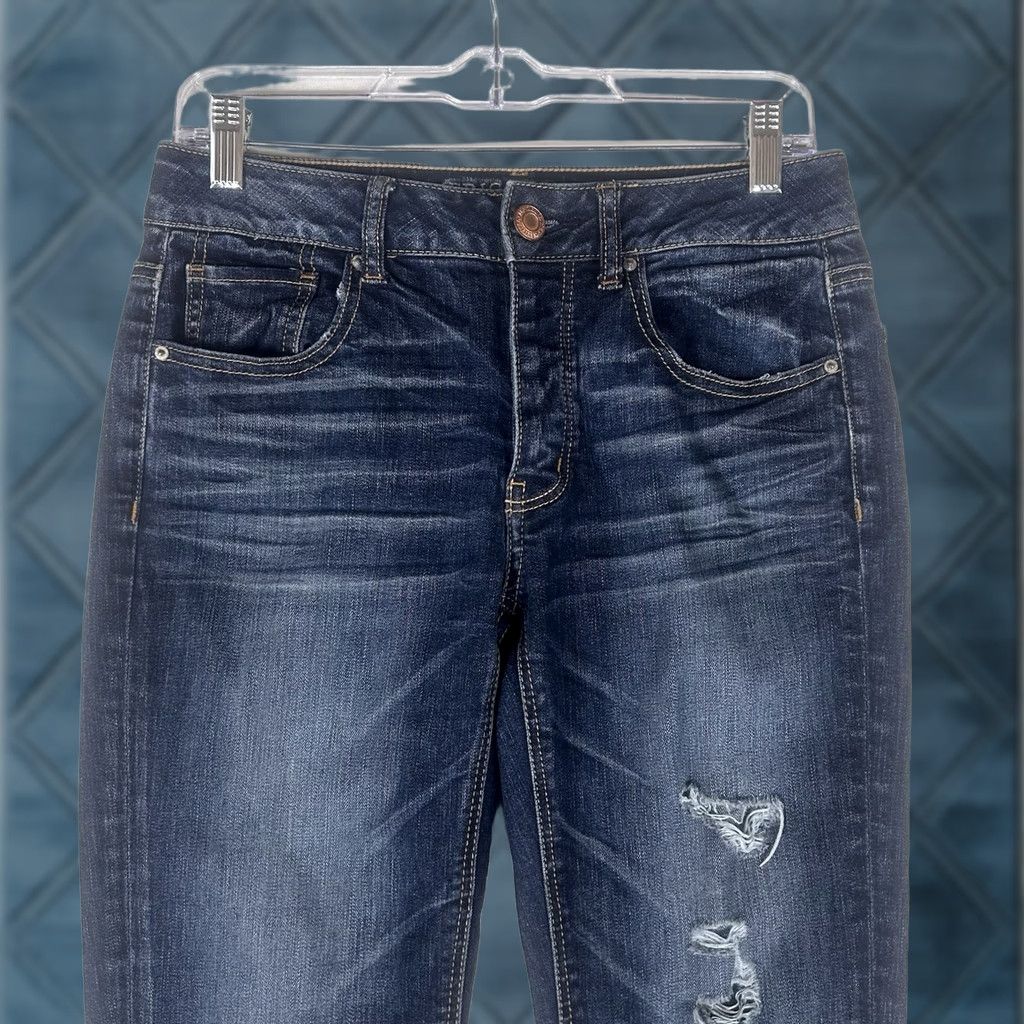 American Eagle Outfitters American Eagle Outfitters Jeans Tomgirl Womens 0 Regular Mid Rise Button Fly Stretch Denim 5-Pocket Blue Size 25" / US 0 / IT 36 - 1 Thumbnail