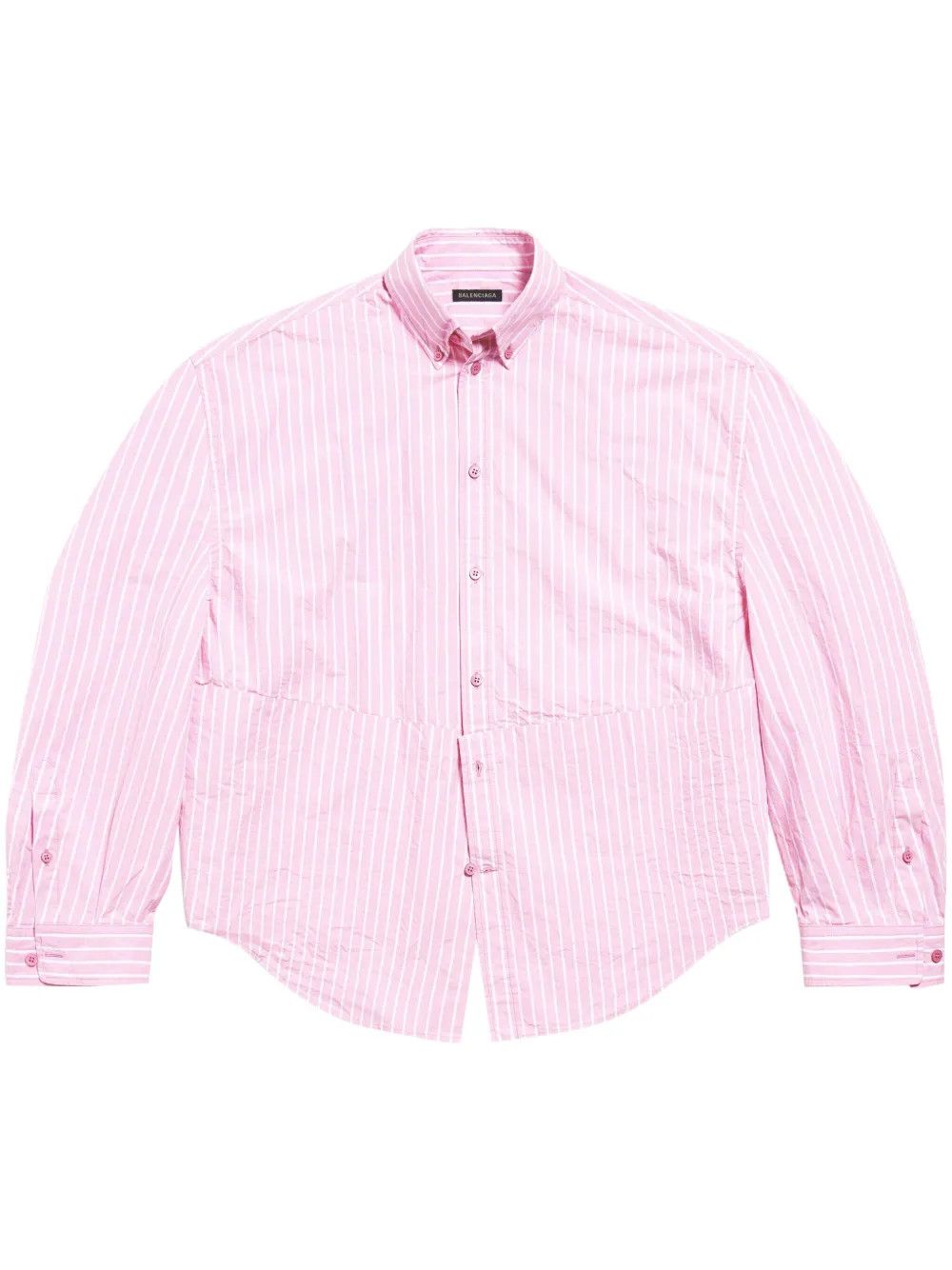 Balenciaga o1in1g0225 Twisted Sleeve Shirt in Pink/White Size XS / US 0-2 / IT 36-38 - 1 Thumbnail