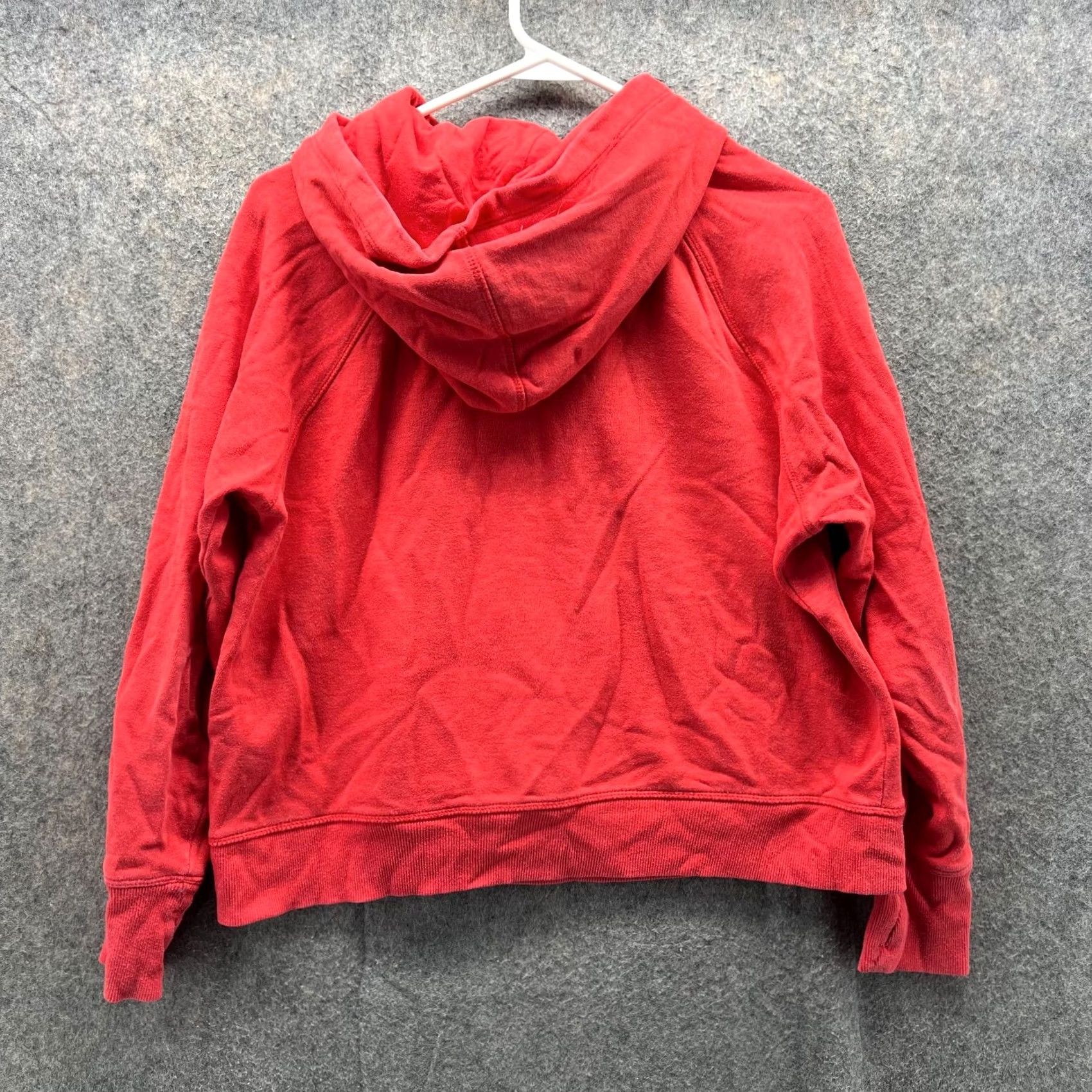 Tommy Hilfiger VINTAGE Tommy Hilfiger Hoodie Womens Large Red Fleece Pullover Sport Flag TH Sweatshirt Size L / US 10 / IT 46 - 2 Thumbnail