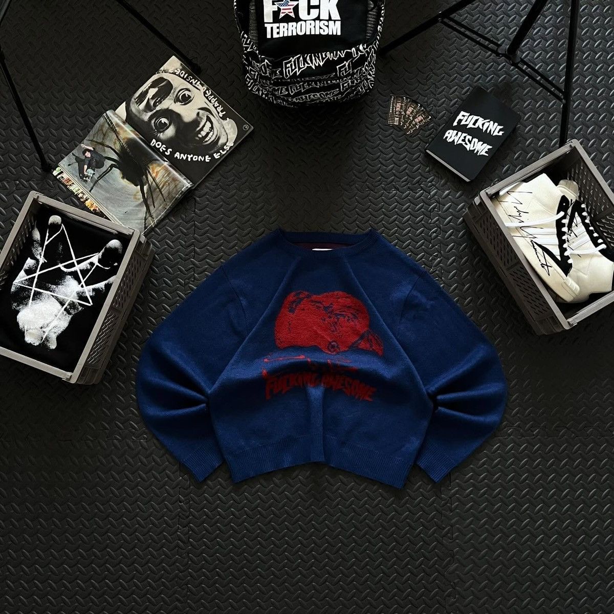 Fucking Awesome God Bless Fucking Awesome Hoodie Tyler skate blue