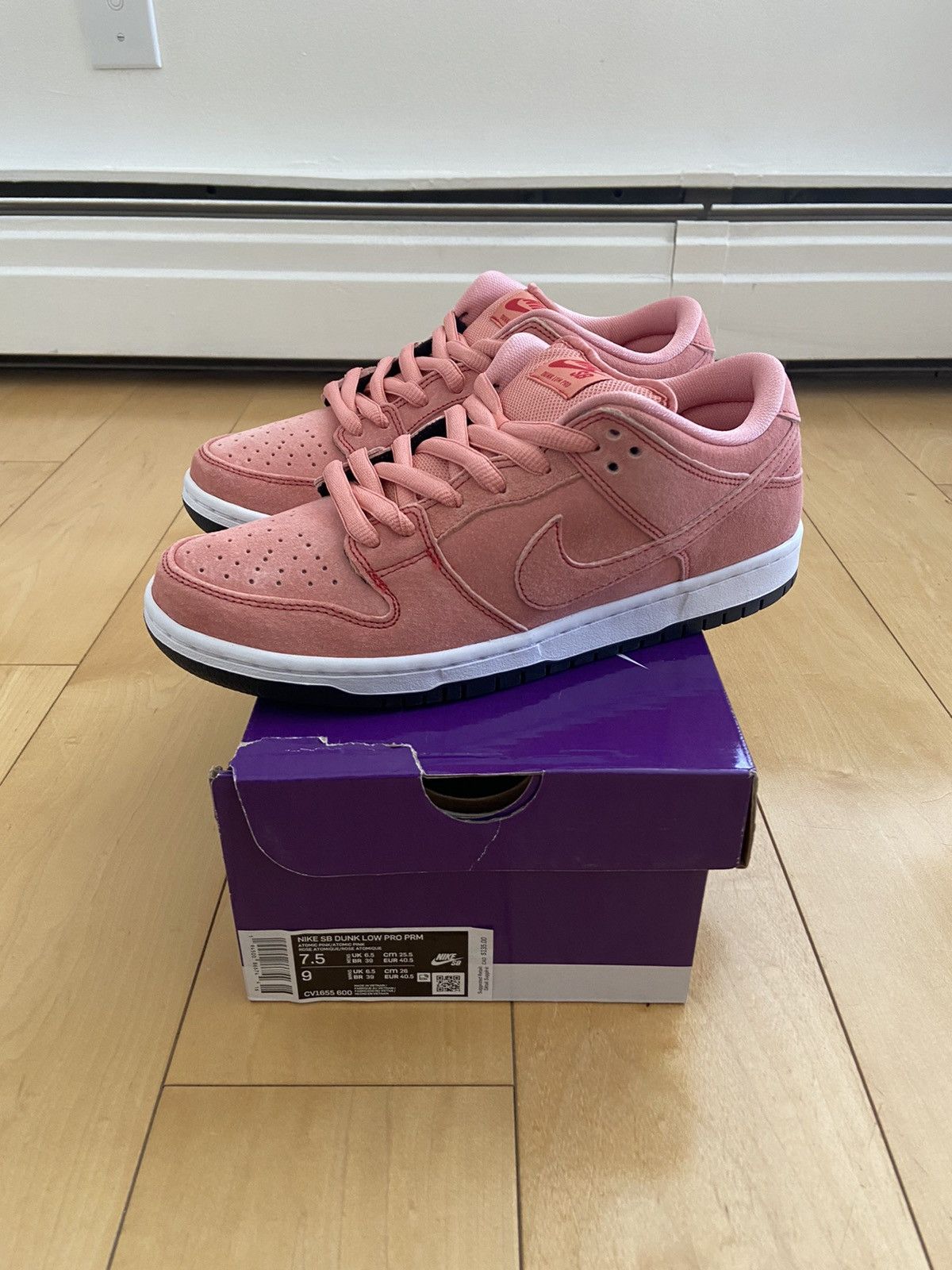 image of Nike Sb Dunk Low Pink Pig Shoes, Men's (Size 7.5)