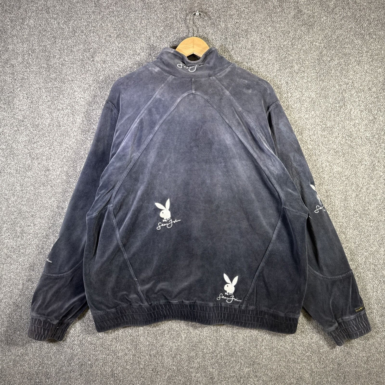 Playboy Vintage Playboy Jacket Adult Large Navy 90s Velvet Zip Up Size US L / EU 52-54 / 3 - 6 Thumbnail