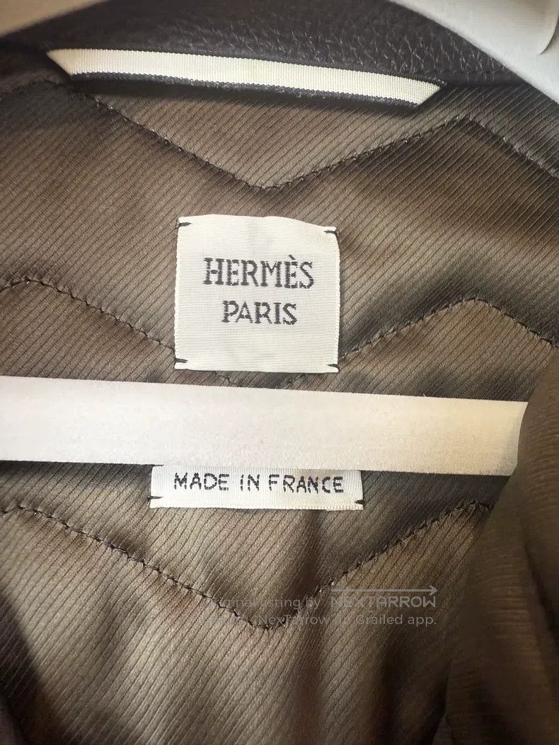 Hermes Hermes Wool Blend Jacket with Grey and Black Leather Panel Size XS / US 0-2 / IT 36-38 - 5 Thumbnail