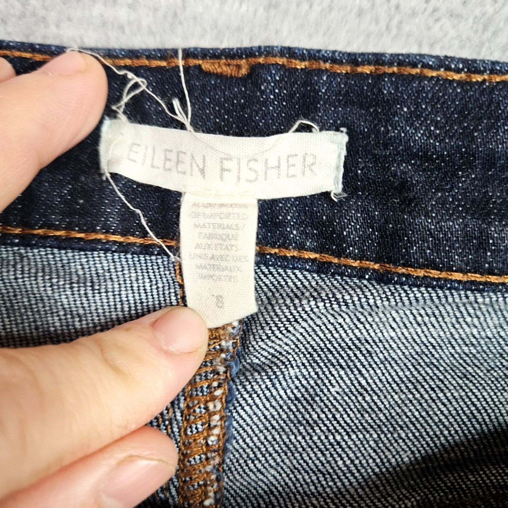 Eileen Fisher Eileen Fisher Women’s Slim Straight Jeans Dark Wash Mid Rise Size 8 Blue Cotton Size 30" / US 8 / IT 44 - 3 Thumbnail