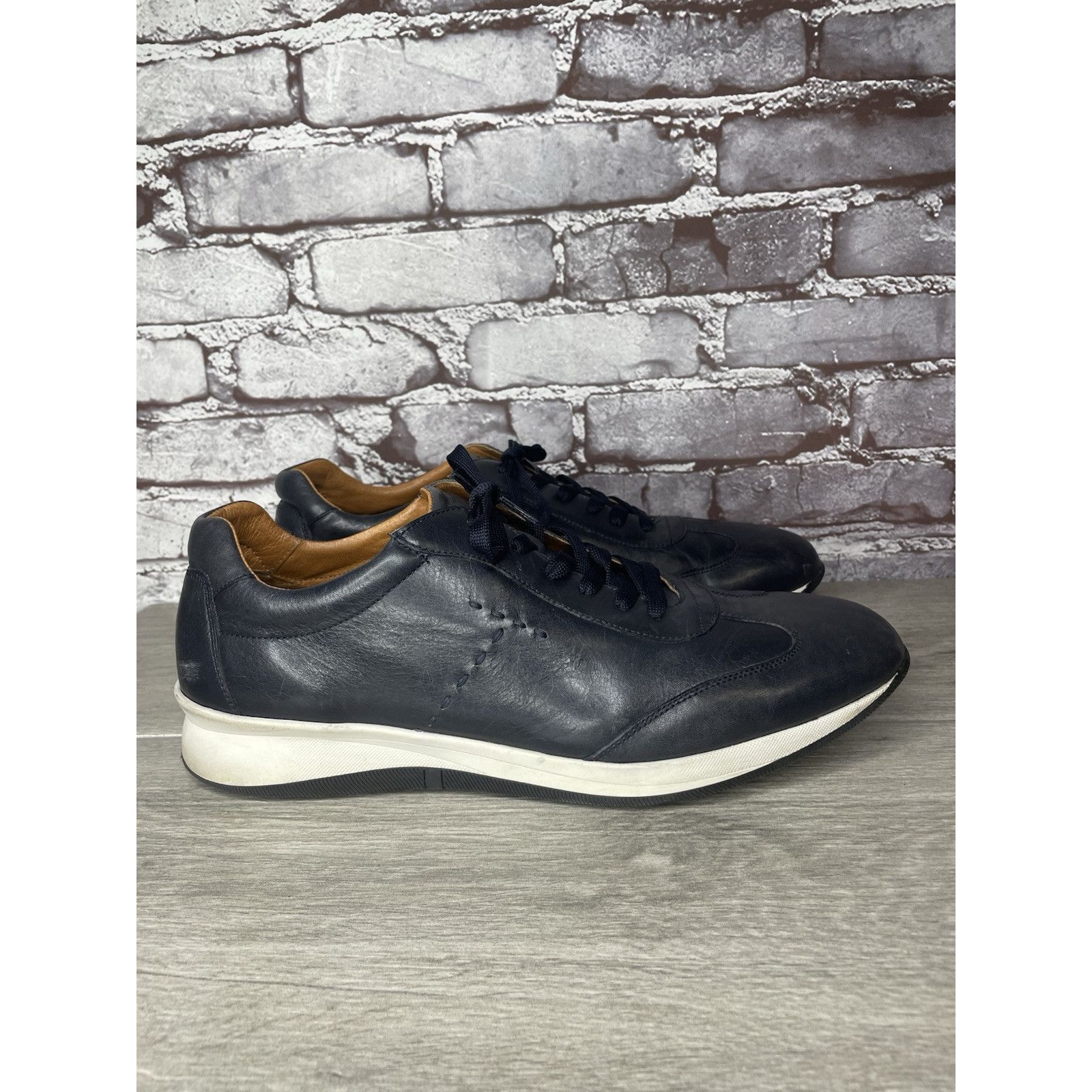Other SABATTER Navy Blue Leather Bicycle Toe Casual Sneakers Shoes Size US 13 / EU 46 - 9 Thumbnail
