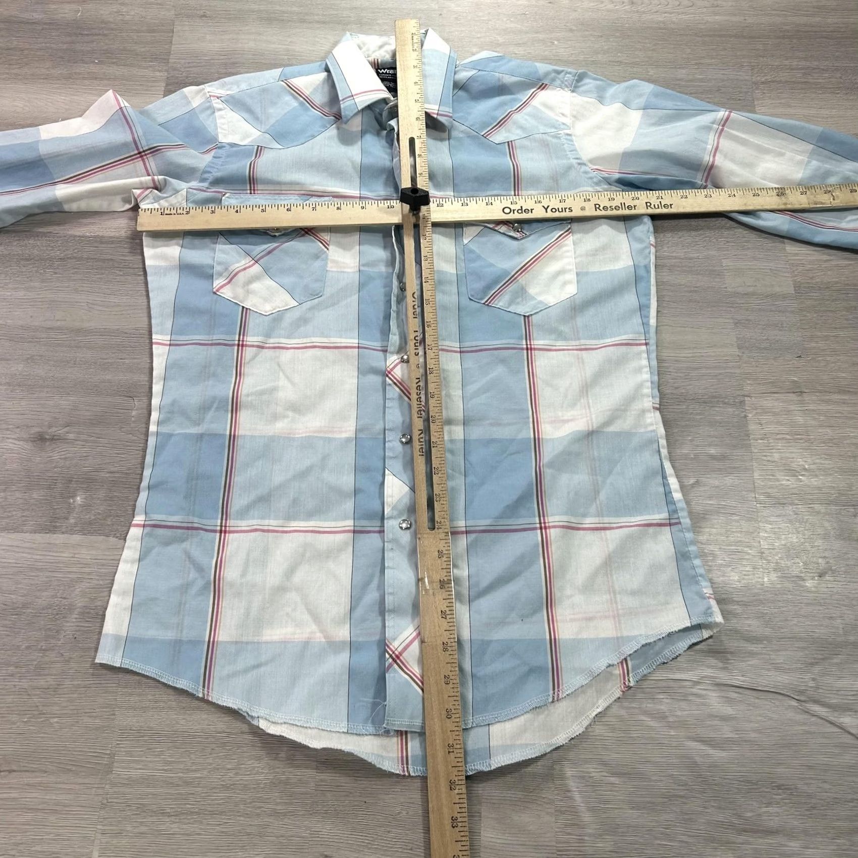 Wrangler VINTAGE Wrangler Shirt Mens Medium Blue Plaid Western Cowboy Snap USA Size US M / EU 48-50 / 2 - 4 Thumbnail