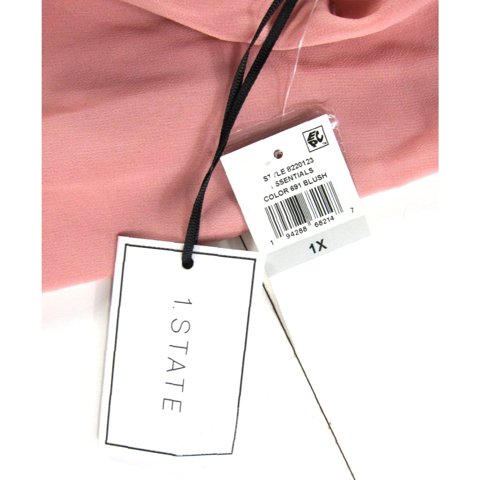 Vintage NWT 1. STATE Blush Pink Silky Mock Ruffle Neck Long Sleeve Blouse Size 1X Size XL / US 12-14 / IT 48-50 - 3 Thumbnail