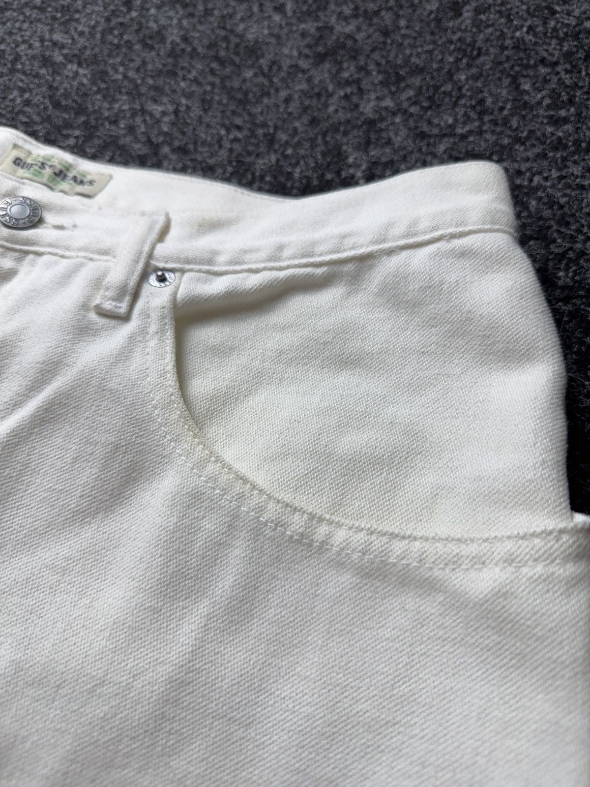 Guess Vintage Retro USA Guess Jeans White Straight Leg Denim Y2K Size US 32 / EU 48 - 15 Thumbnail