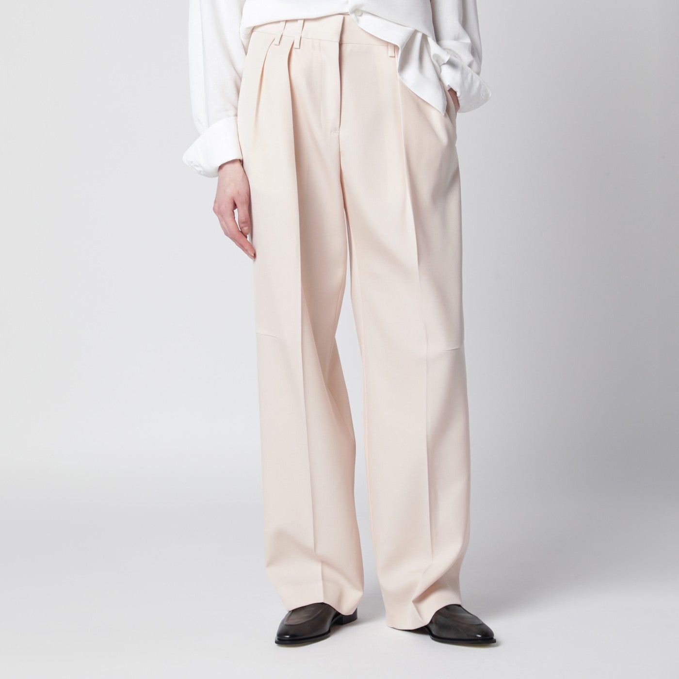 Jil Sander Jil Sander Ivory Wool Gabardine Trousers Size 25" / US 0 / IT 36 - 1 Thumbnail