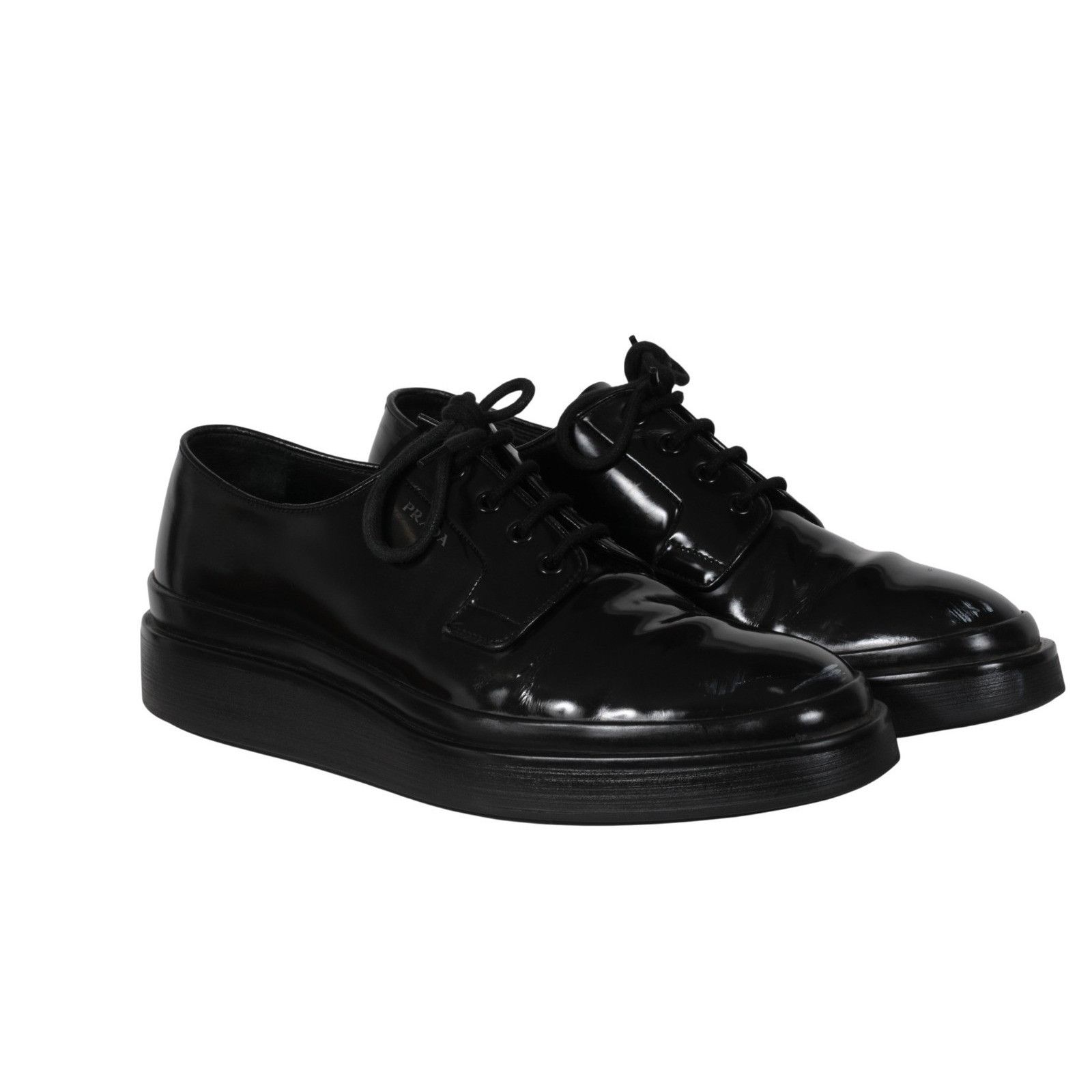 Prada Black Leather Oxford Chunky Derby - 02631 Size US 10.5 / EU 43-44 - 15 Thumbnail