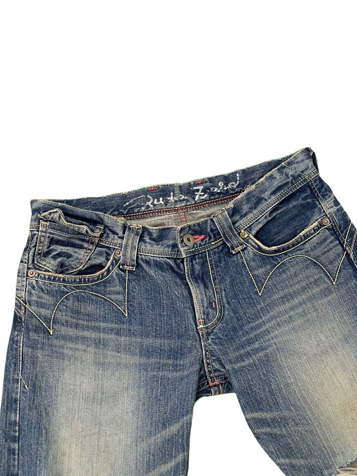 Edwin Flare Jeans Edwin Japan Faded Distres Low Rise Boot Cut 8🟦5 Size US 30 / EU 46 - 10 Thumbnail