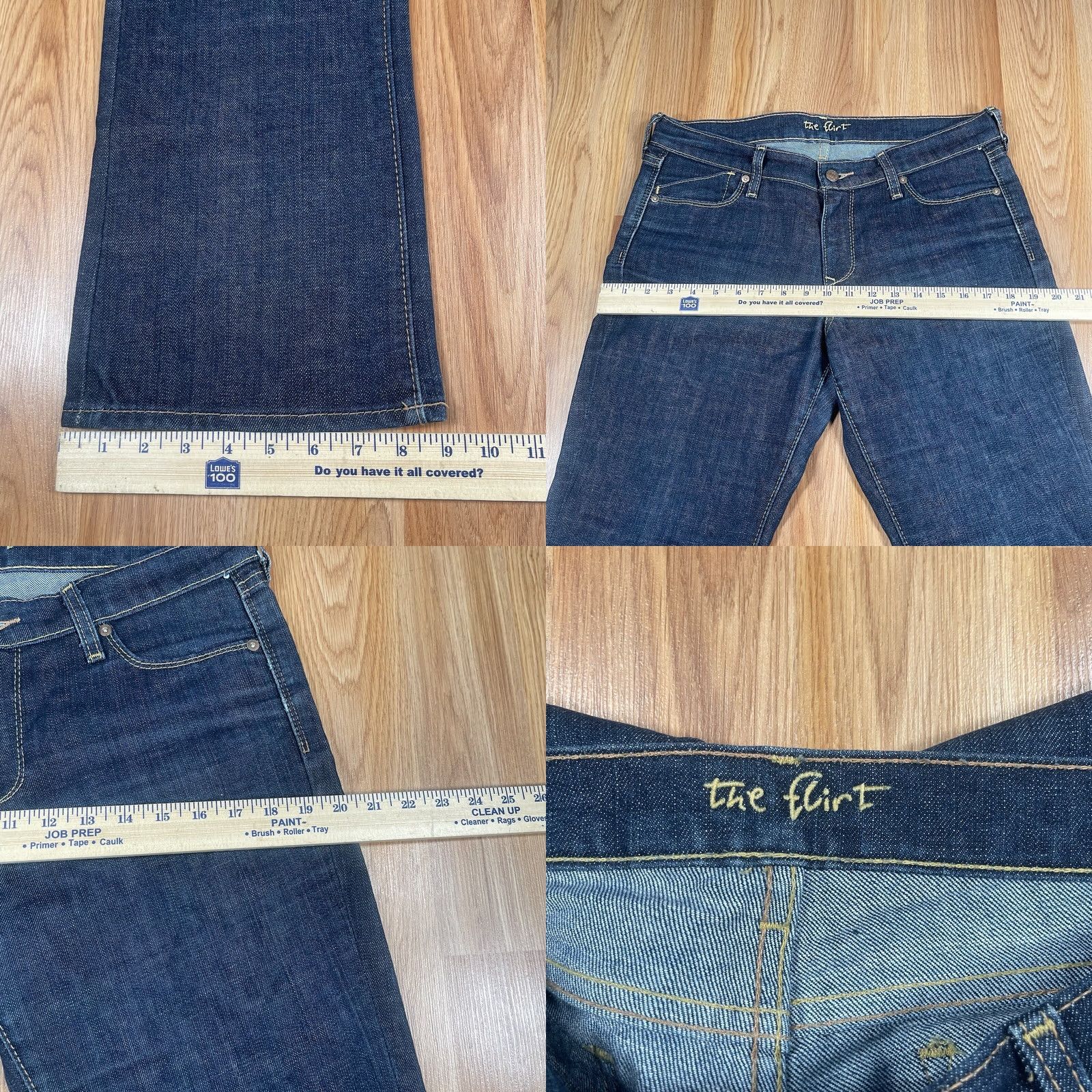 Denime The Flirt Jeans Womens Bootcut Mid Rise Stretch Blue Wash Denim Pants Size 10 Size 32" / US 10 / IT 46 - 8 Thumbnail