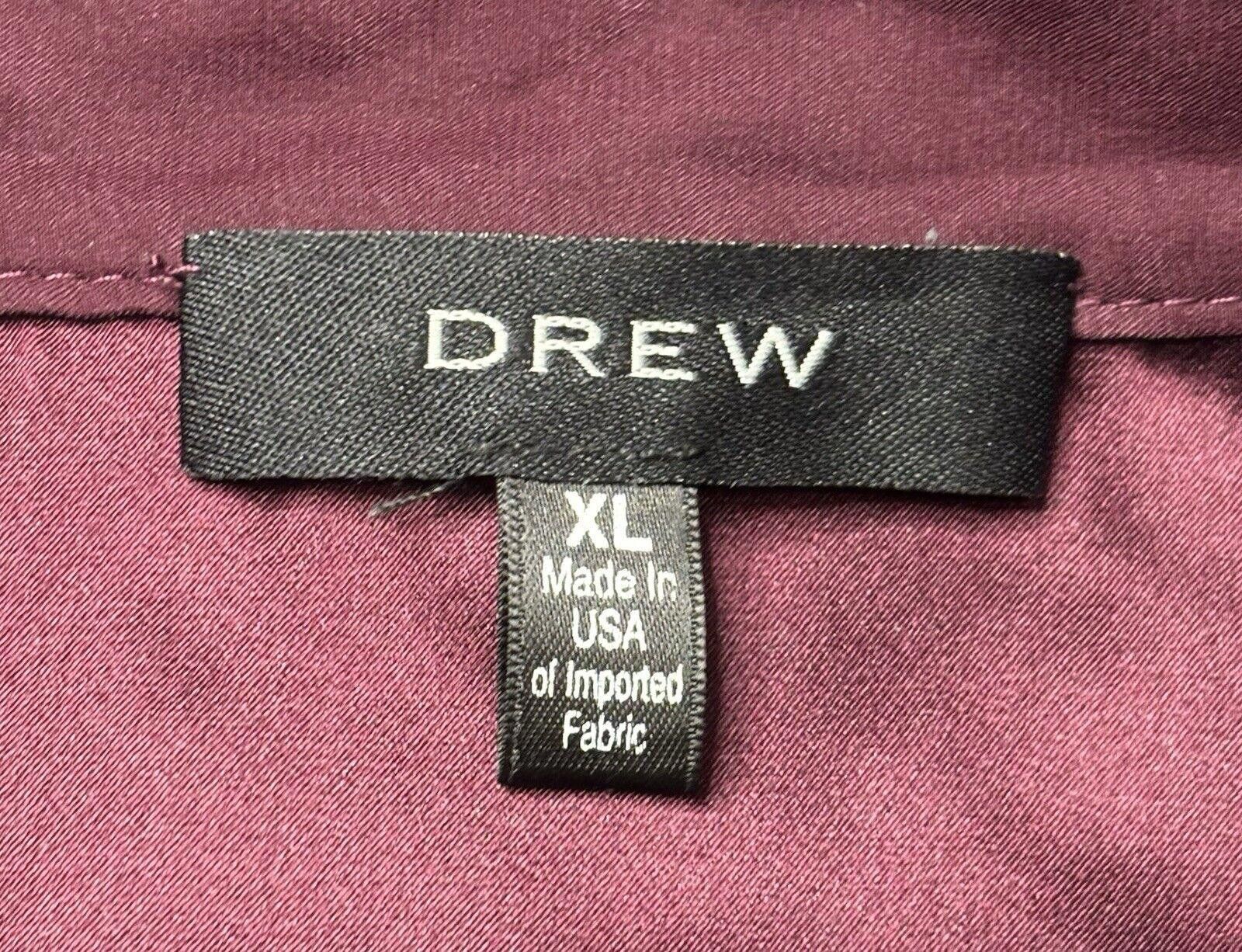 Drew House Drew Top Women's XL 100% Silk Button Cold Shoulder Burgundy Size XL / US 12-14 / IT 48-50 - 2 Thumbnail