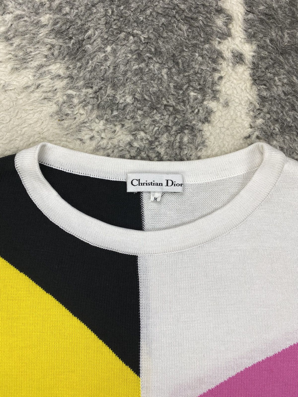 Christian Dior Monsieur × Dior Vintage CHRISTIAN DIOR Parallelograms Geometric Knit Shirt Size M / US 6-8 / IT 42-44 - 2 Thumbnail
