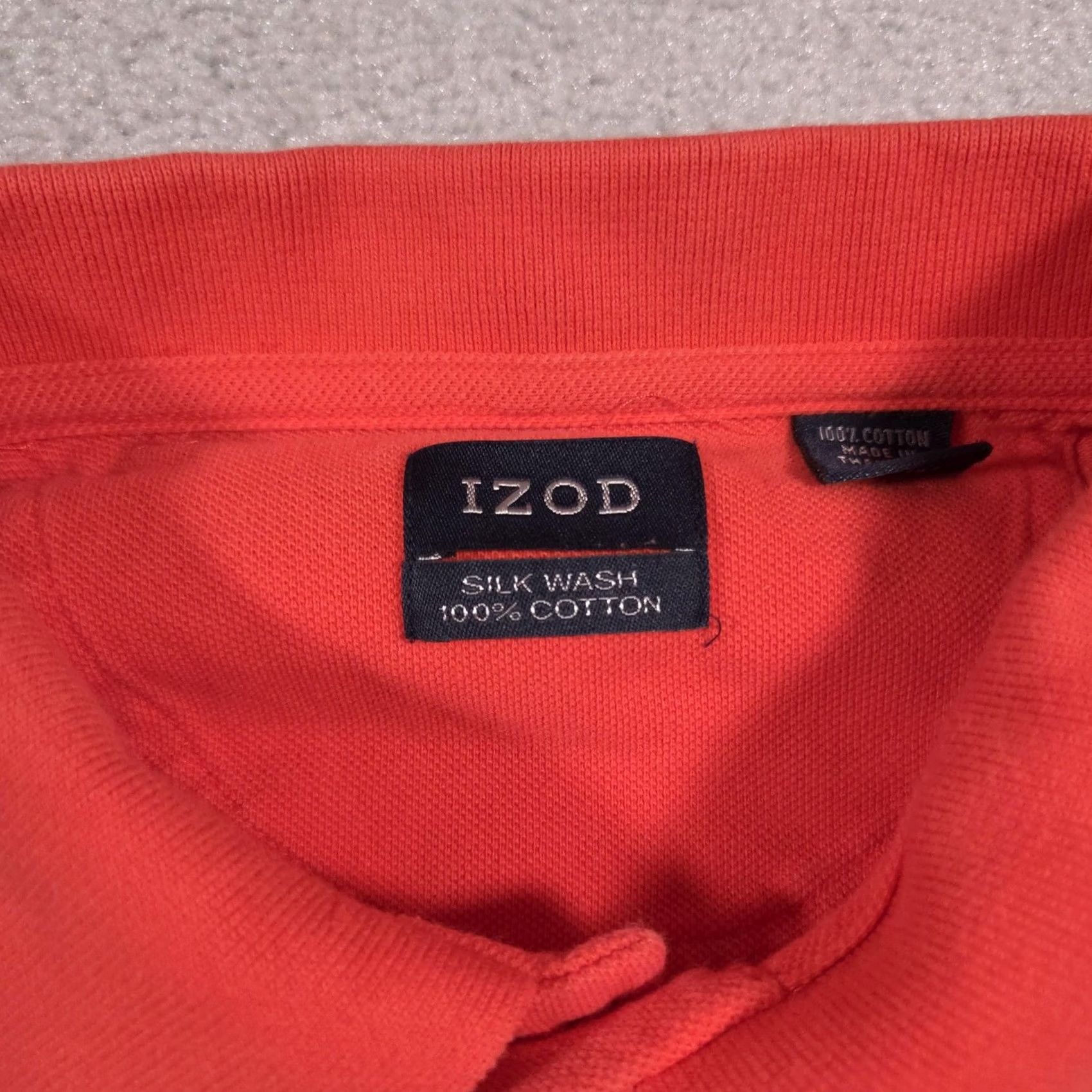Izod IZOD Polo Shirt Mens XL Orange Silk Wash Pique Embroidered Crest Golf Short Sleeve Size US XL / EU 56 / 4 - 5 Thumbnail