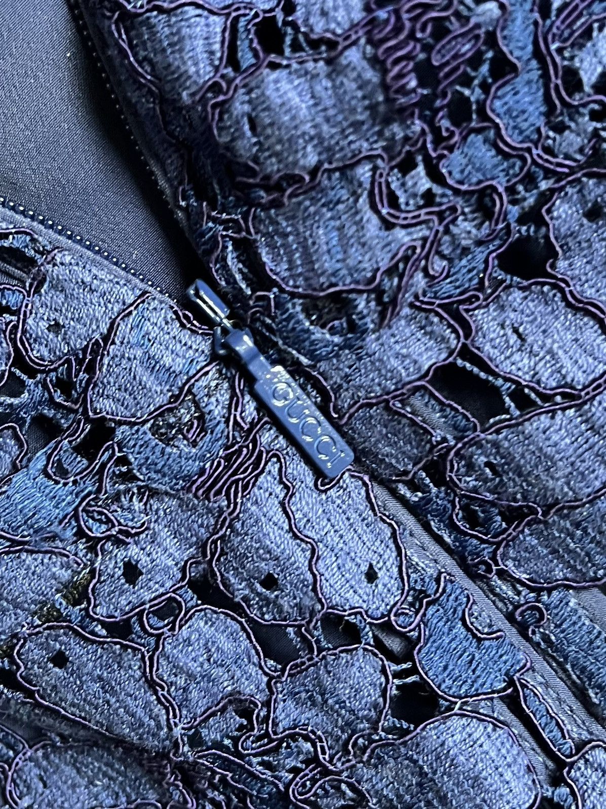 Gucci Gucci Blue Floral Lace Polyamide Dress Size M / US 6-8 / IT 42-44 - 17 Thumbnail