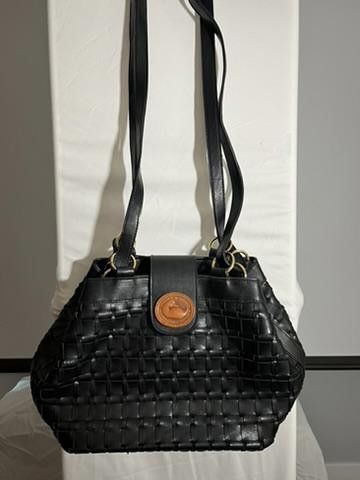 Designer Stylish Dooney and Bourke Black Woven Hobo Bag Size ONE SIZE - 1 Thumbnail