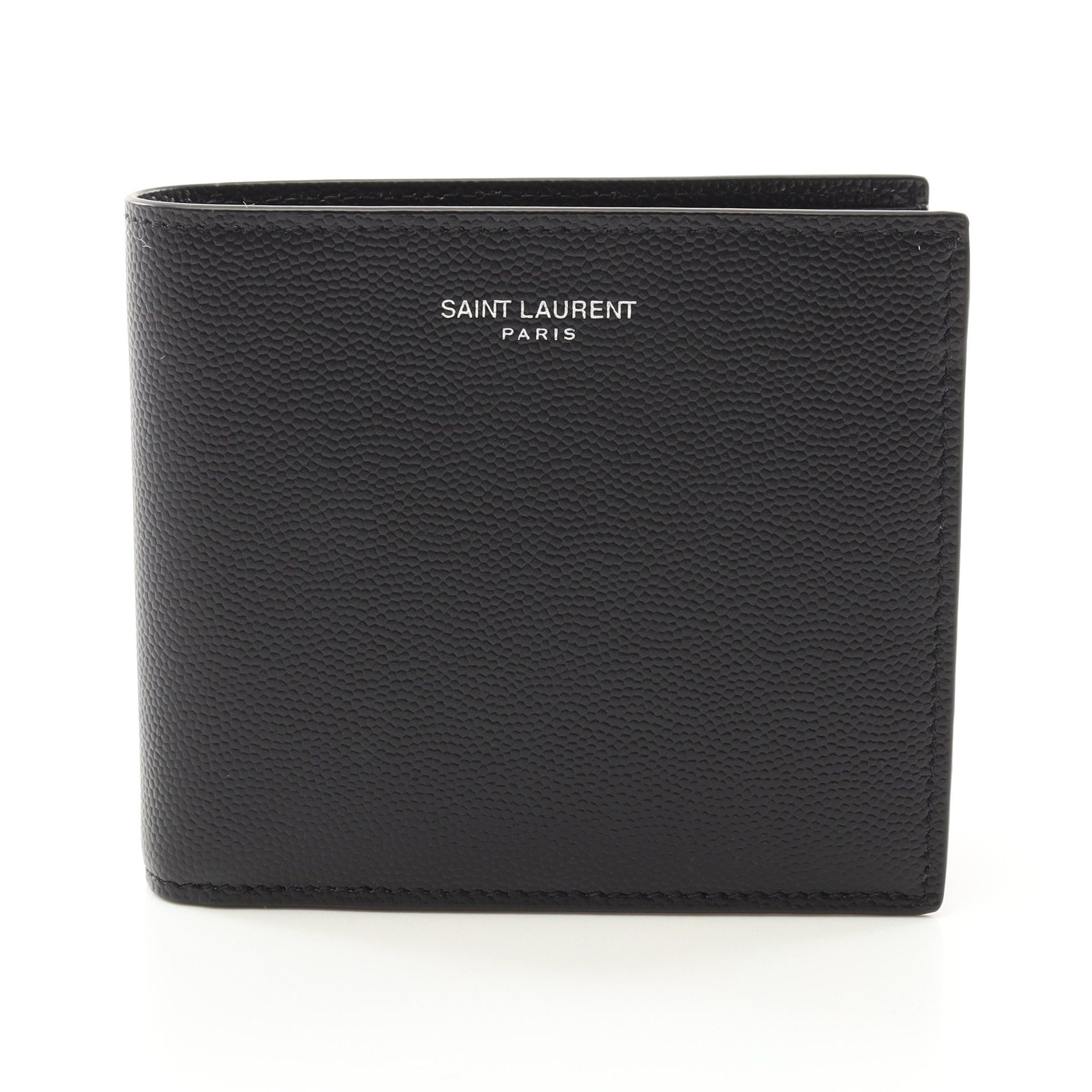 Yves Saint Laurent Yves Saint Laurent Yeast Waist Bi-Fold Wallet Compact Leather Black Size ONE SIZE - 1 Thumbnail