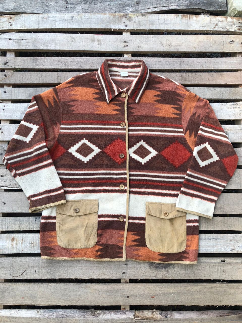 United Colors Of Benetton United Colors Of Benetton Native Navajo Fleece Jacket Size US L / EU 52-54 / 3 - 1 Thumbnail
