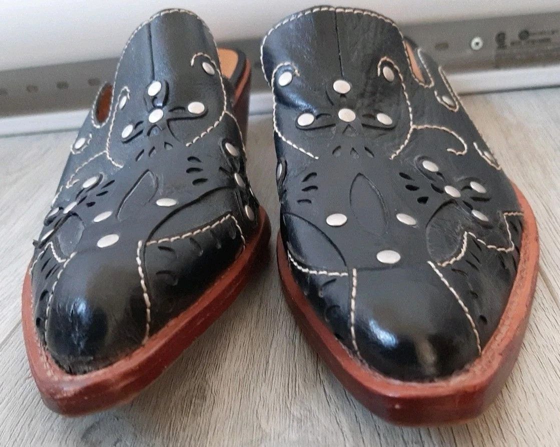 Patricia Nash Patricia Nash Leather Slip on Mules Western Studs Size US 7 / IT 37 - 3 Thumbnail