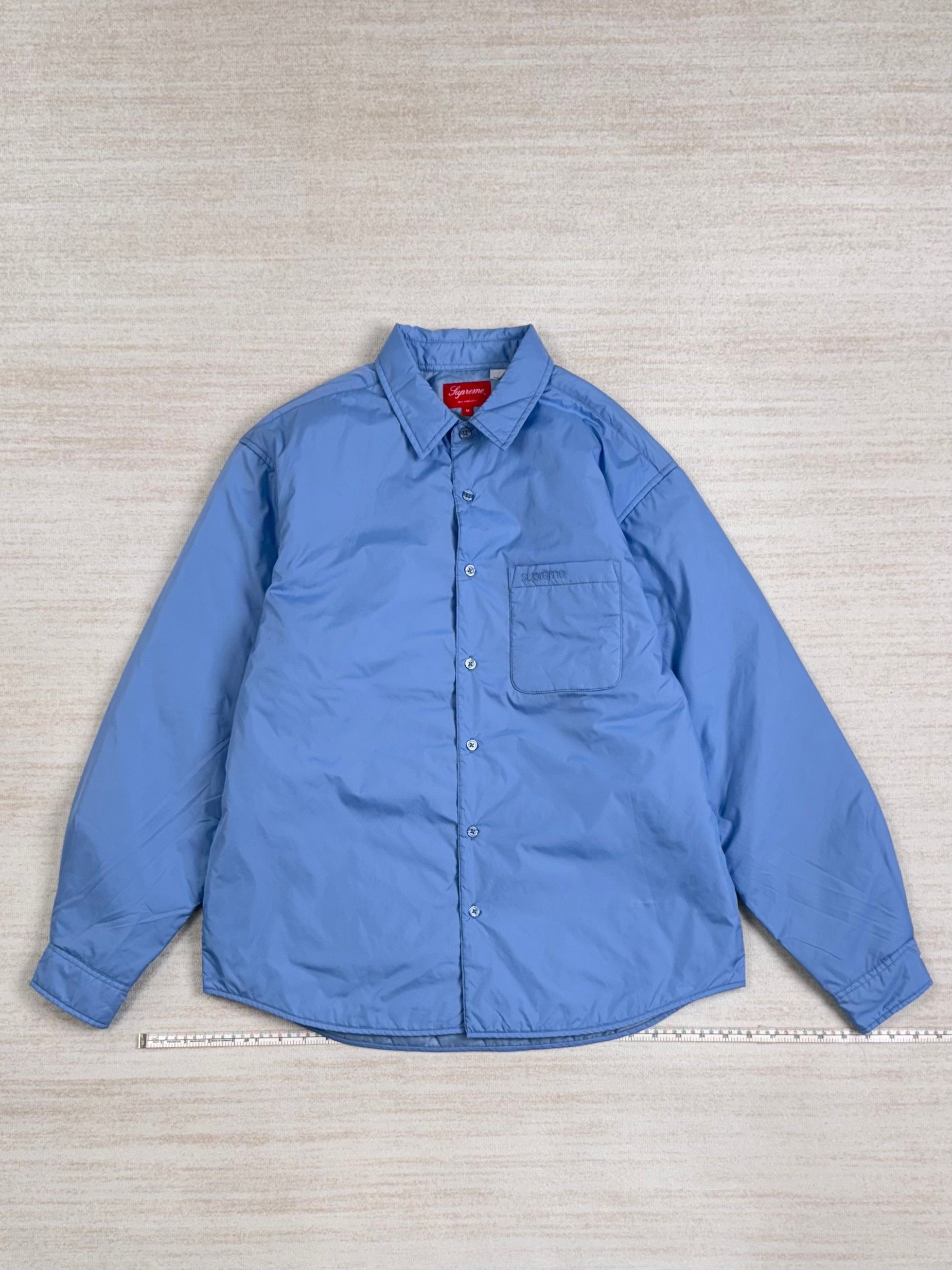 Supreme Unworn* Supreme Nylon Filled Shirt Size M Slate Blue Size US M / EU 48-50 / 2 - 3 Thumbnail