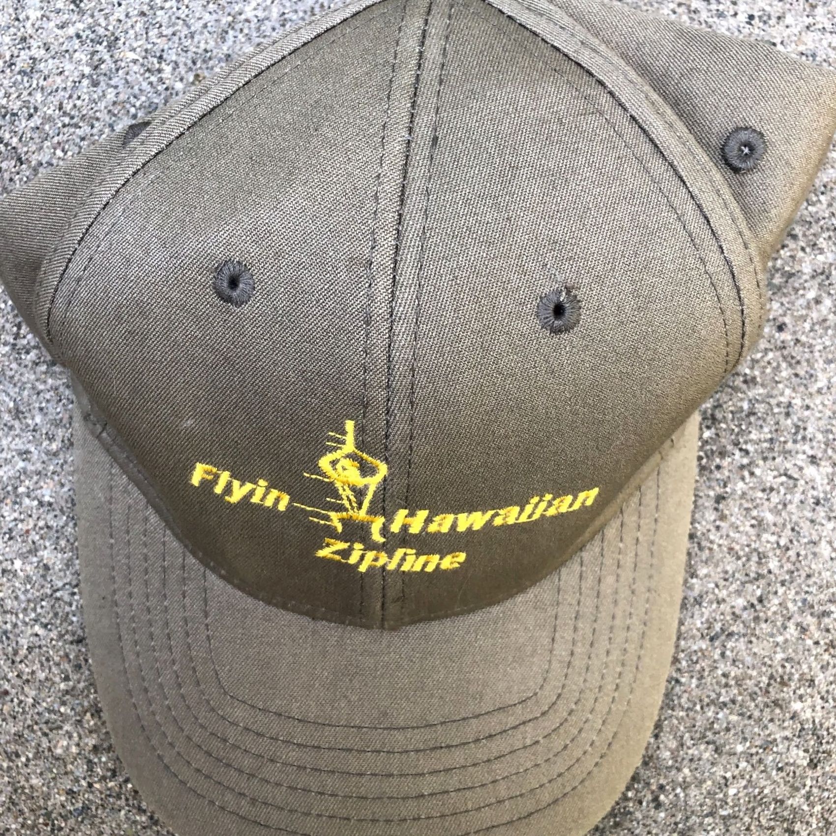 Vintage VTG Nu-Fit Flyin Hawaiian Zipline Hat S/M Green Fitted Baseball Cap Mens Size ONE SIZE - 3 Thumbnail