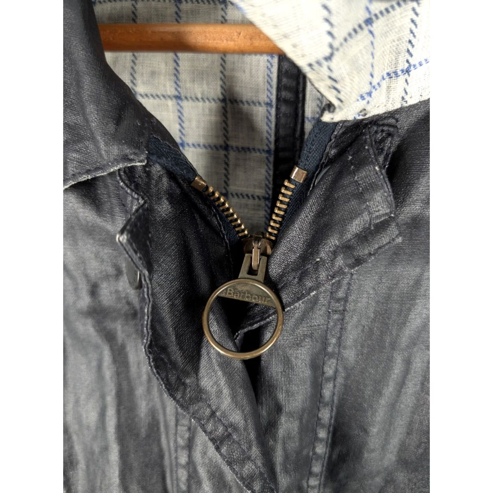 Barbour Barbour Duralinen Tattersall Jacket Womens UK 14 US 10 Black Coated Linen Field Jacket LCA0049NY71 Water Resistant Lightweight Mens? No Size L / US 10 / IT 46 - 7 Thumbnail