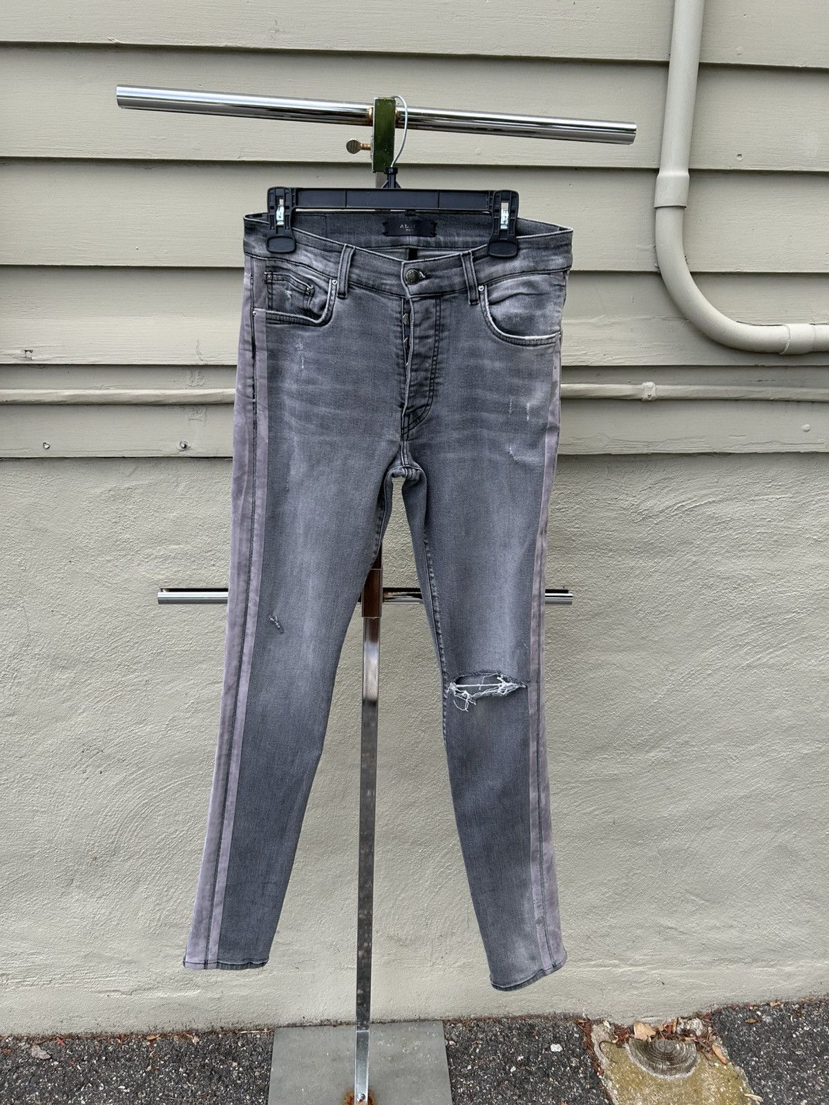 Amiri Amiri jeans grey stripe Size US 31 - 1 Thumbnail