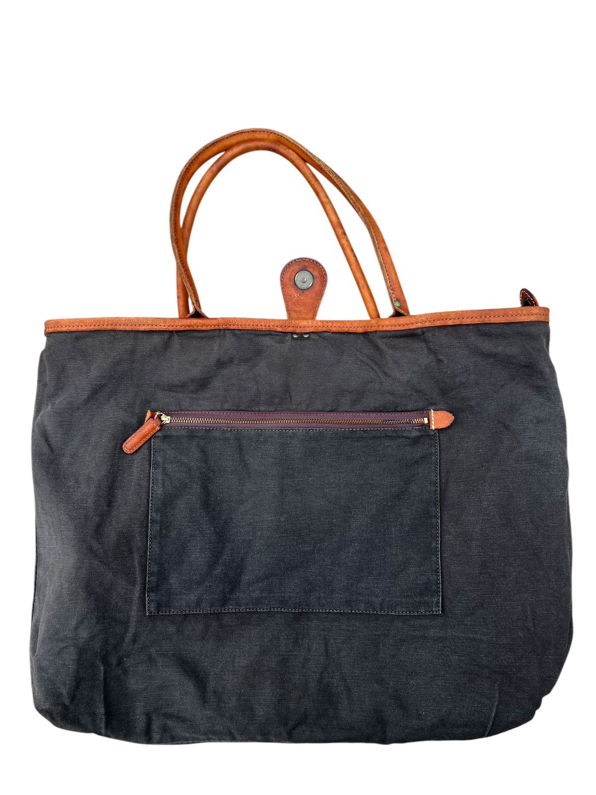 Felisi Vintage FELISI Sun Faded Canvas Leather Tote Bag Size ONE SIZE - 23 Thumbnail