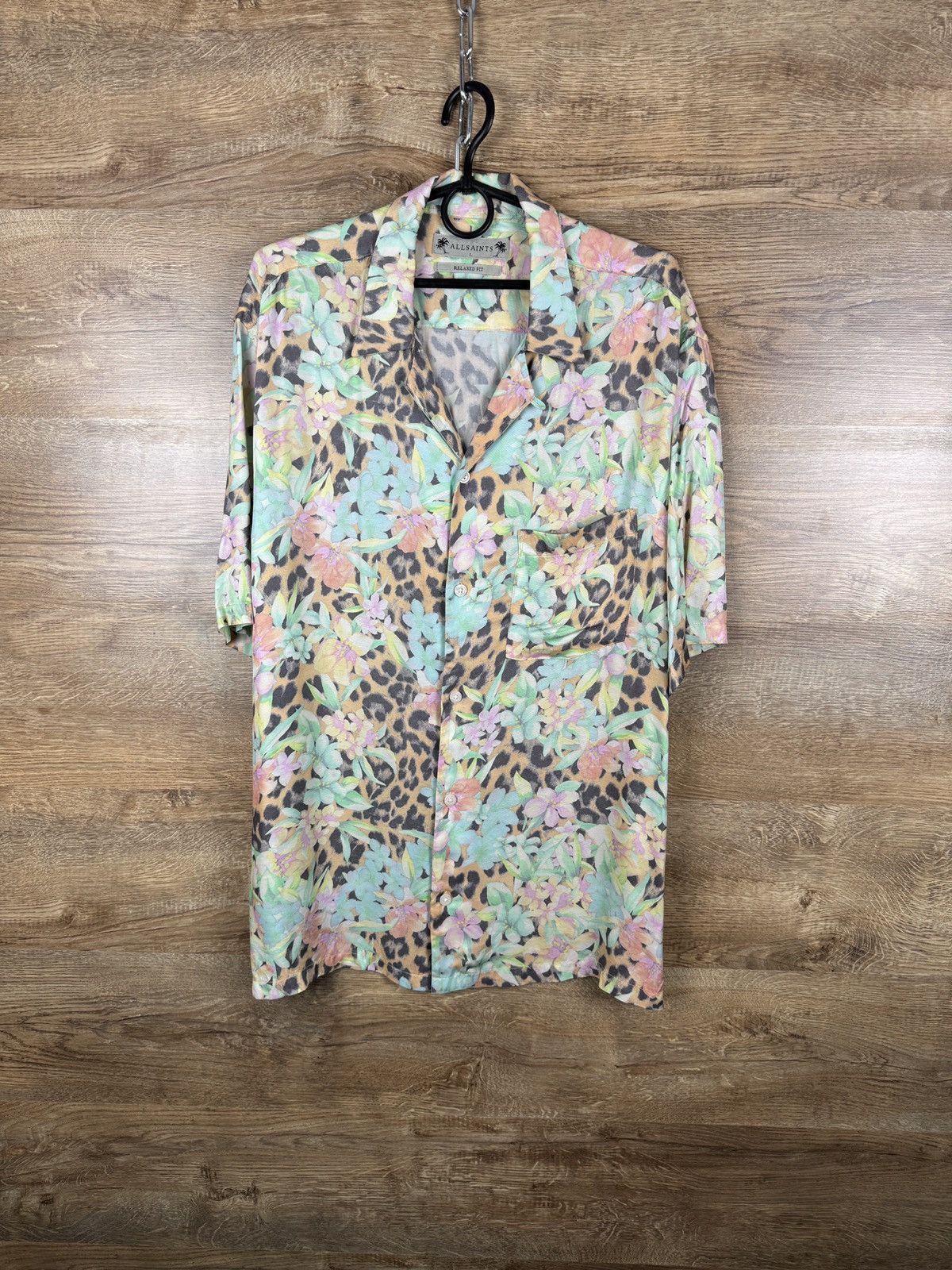 Mens AllSaints LIGULARIA SS SHIRT button up Hawaiian crazy