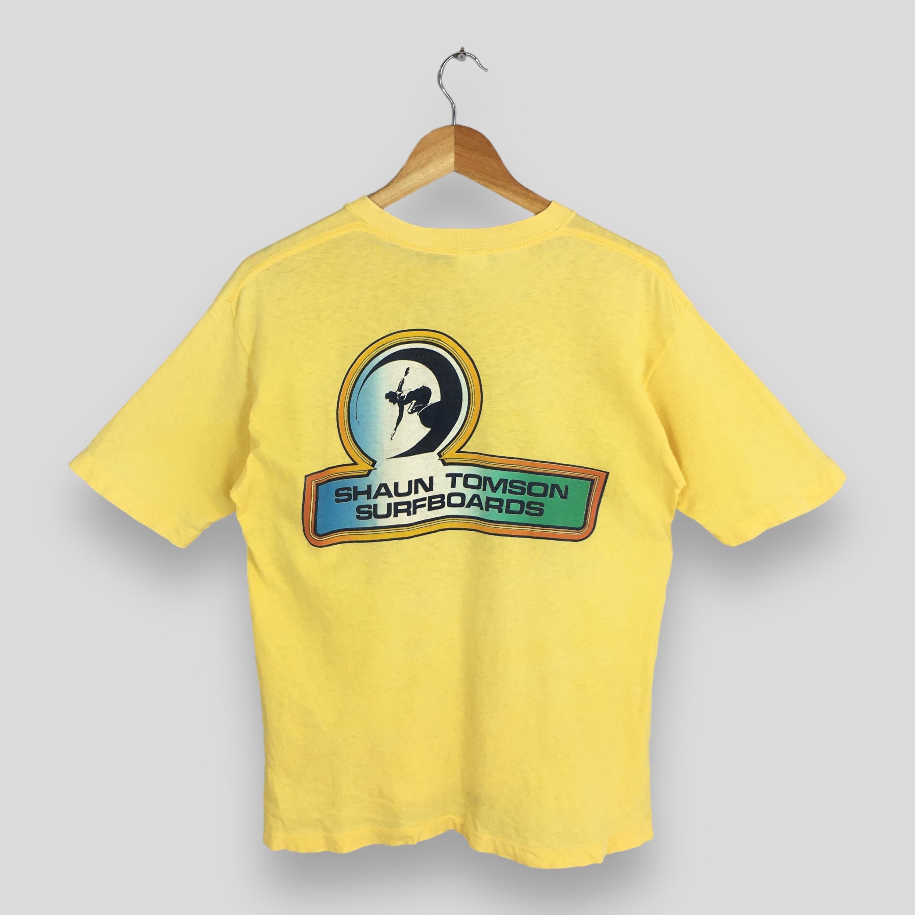 Lightning Bolt × Vintage Vintage 80's Shaun Tomson Surfer Yellow Tshirt Large Size US L / EU 52-54 / 3 - 1 Thumbnail
