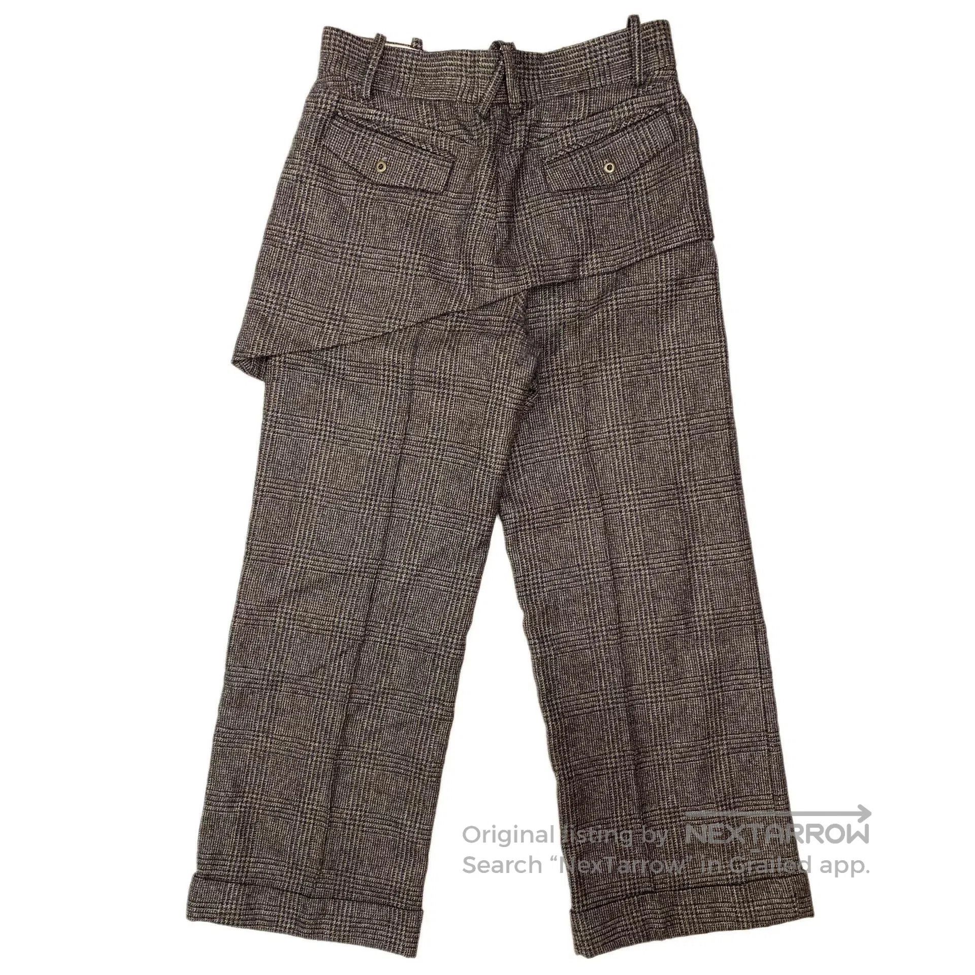 Kazuki Kuraishi unique houndstooth pattern wool long pants. Size 28" / US 6 / IT 42 - 4 Thumbnail