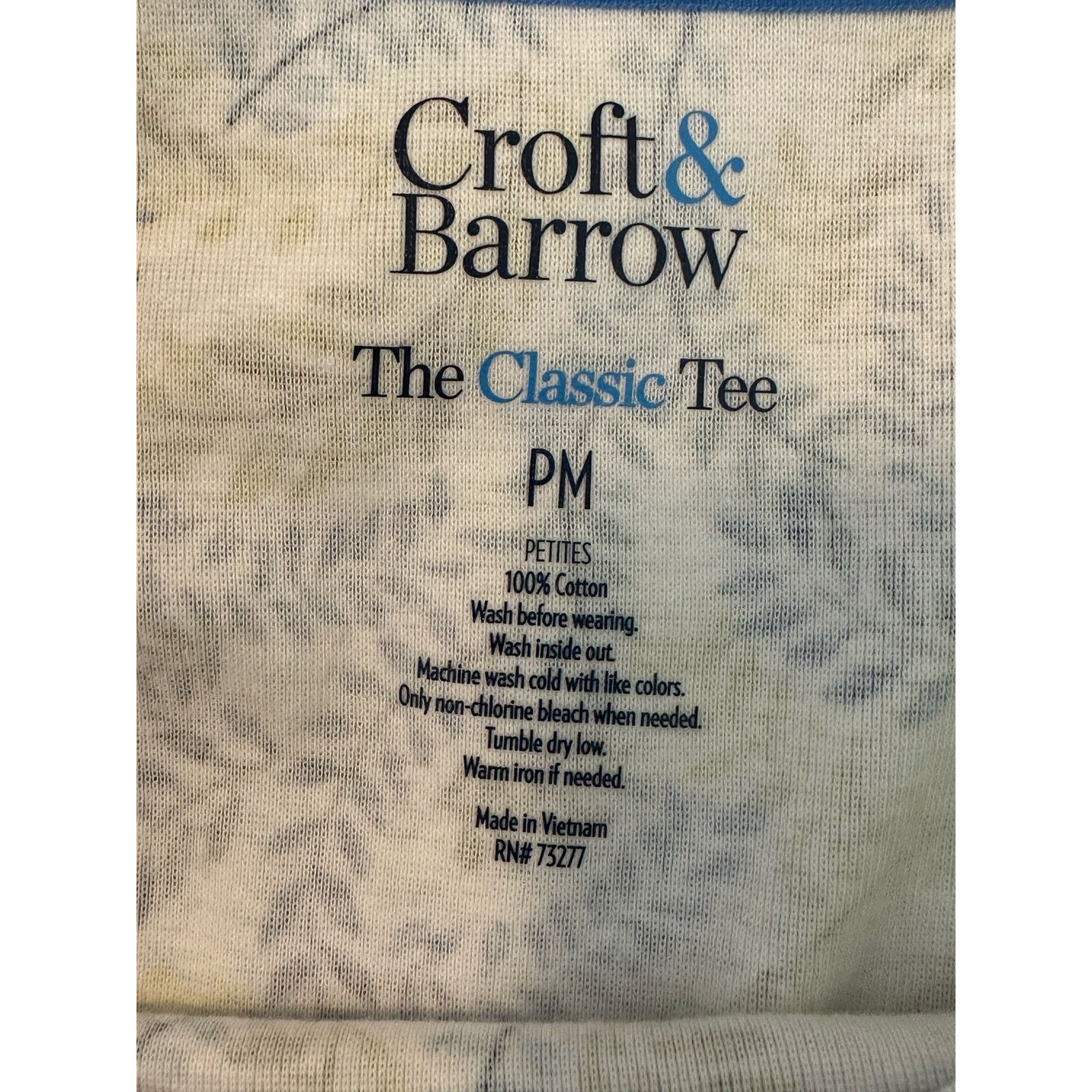 Croft & Barrow Croft & Barrow white leaves print short sleeves tee size PM Size M / US 6-8 / IT 42-44 - 3 Thumbnail